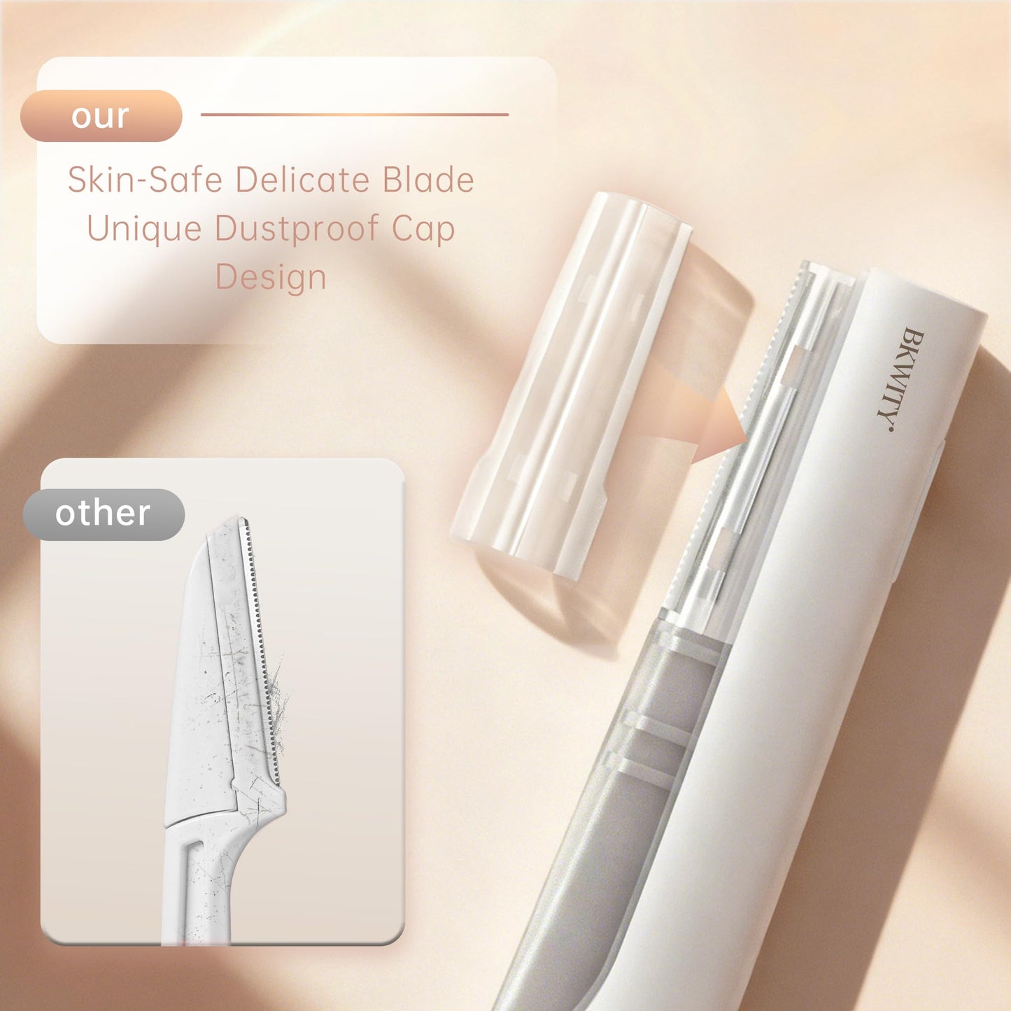 Bkwity Sonic Dermaplane Razor for Women Facial Hair & Peach Fuzz Remover