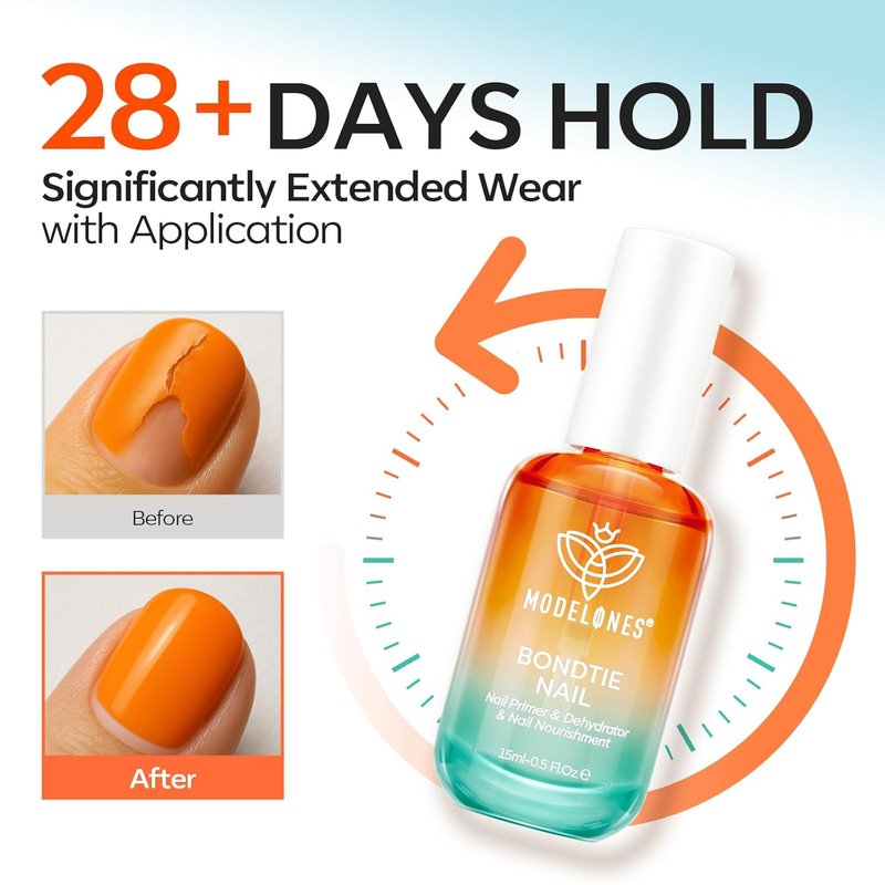 Modelones Nail Dehydrator & Primer - 3-in-One Vitamin A, E & Keratin Prep for Acrylic & Gel Nails