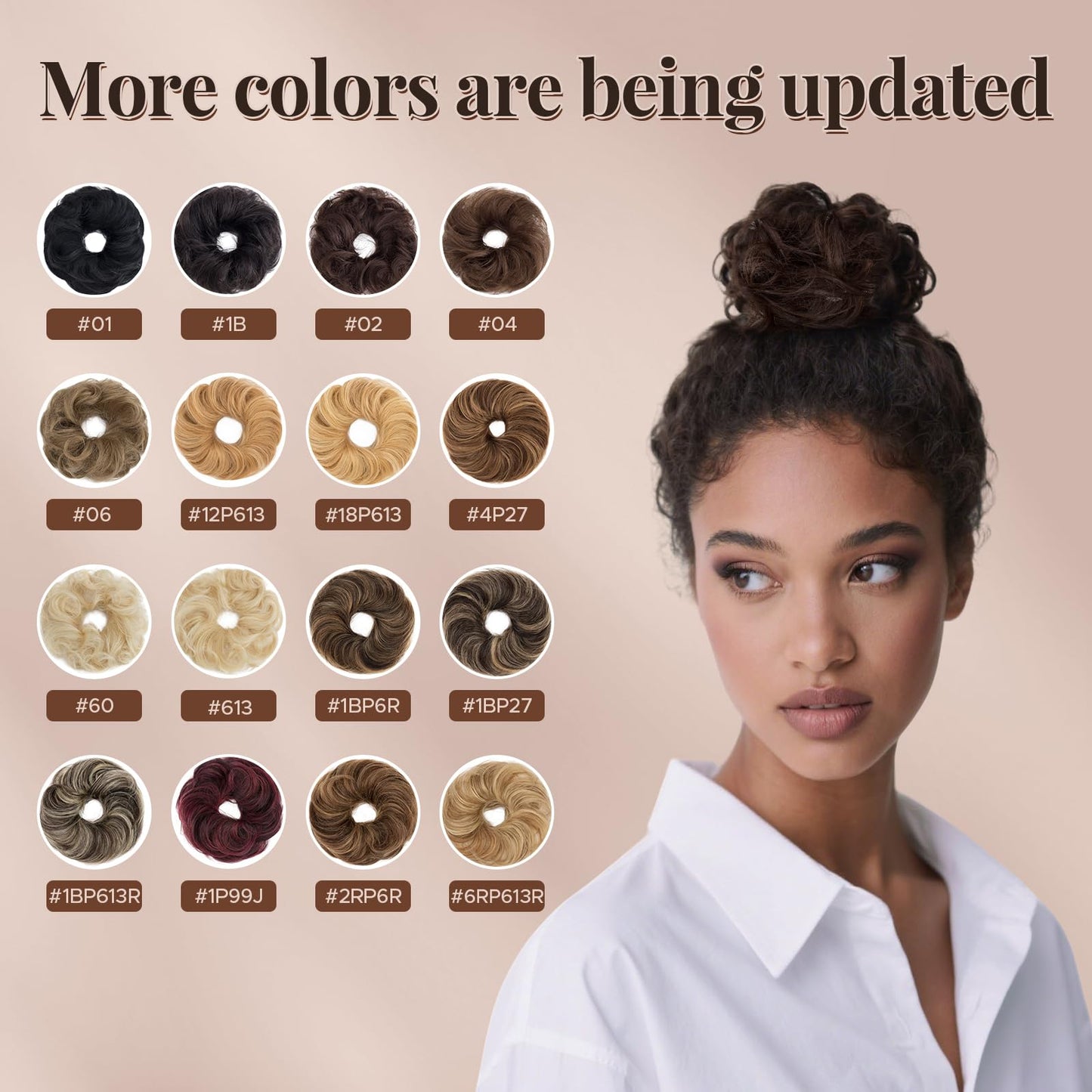 prokyvity Messy Bun Hair Piece Human Hair, Human Hair Messy Bun Hair Piece for Women,100% Real Hair Bun Wig,Invisible Light and Soft Straight-02 Dark Brown