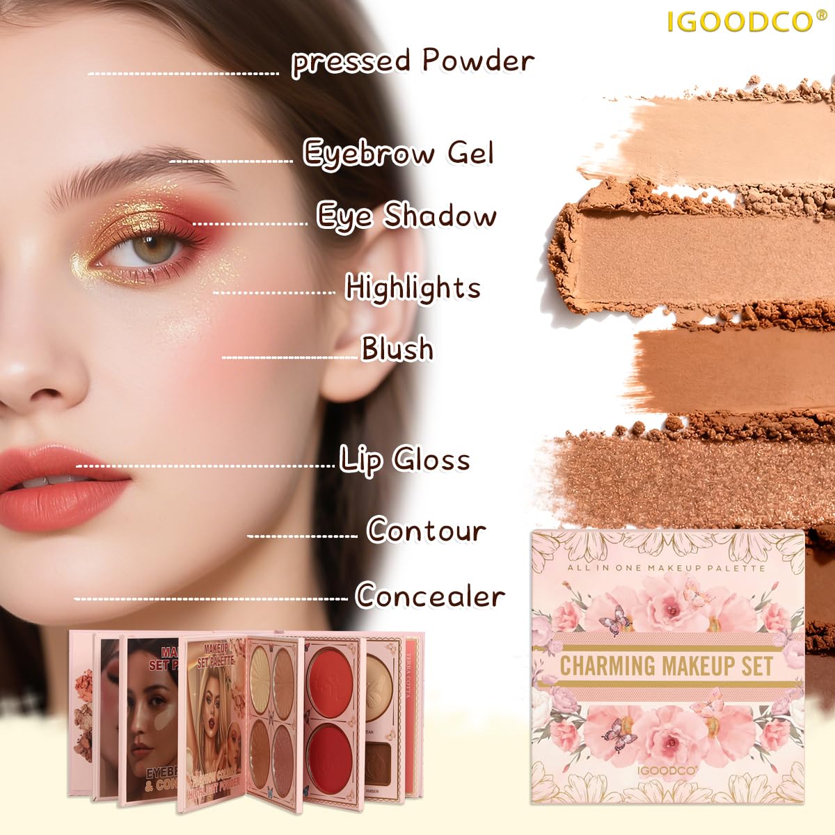 55 color eye shadow (model: IG3301) beauty makeup high gloss frosted earth color birthday gift multi-color eye shadow palette lip glaze