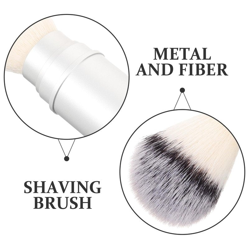 SEWCHICS Men Shaving Brush Travel Beard Brush with Soft Nylon Bristles Compact for Facial Cleansing and Shaving Grooming