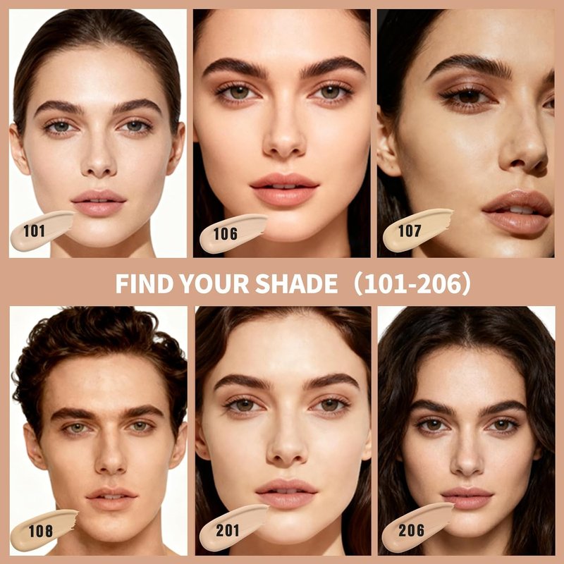 Sunscreen Foundation - Waterproof Liquid Foundation with SPF 50 | Lightweight 3-in-1 Full Coverage #101
