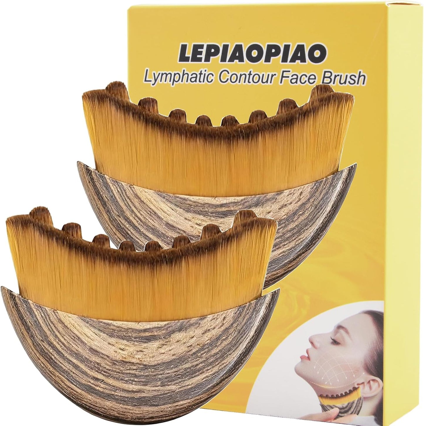 Lymphatic Drainage Face Brush Set - Ergonomic Contour Massager for Precise Skin Care | 2 PCS
