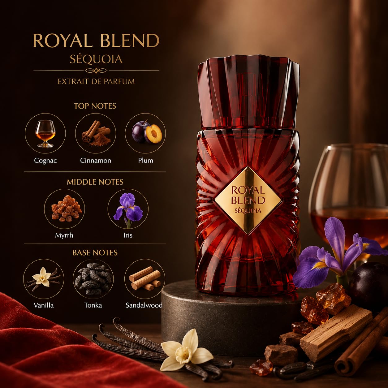 Royal Blend Sequoia Extrait de Parfum - Unisex 3.4 Fl Oz | Luxurious Fragrance