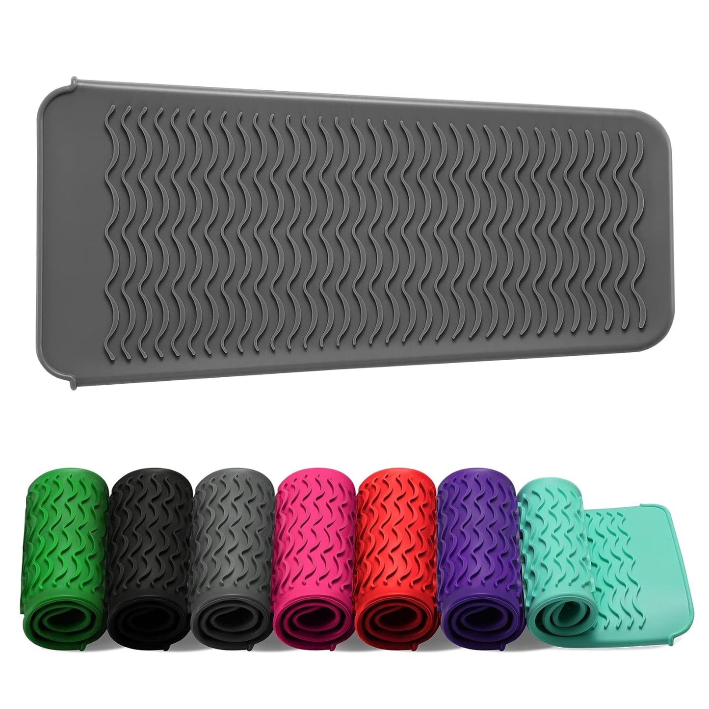 ZAXOP Silicone Mat Pouch for Flat Iron & Curling Iron - Heat-Resistant, Black
