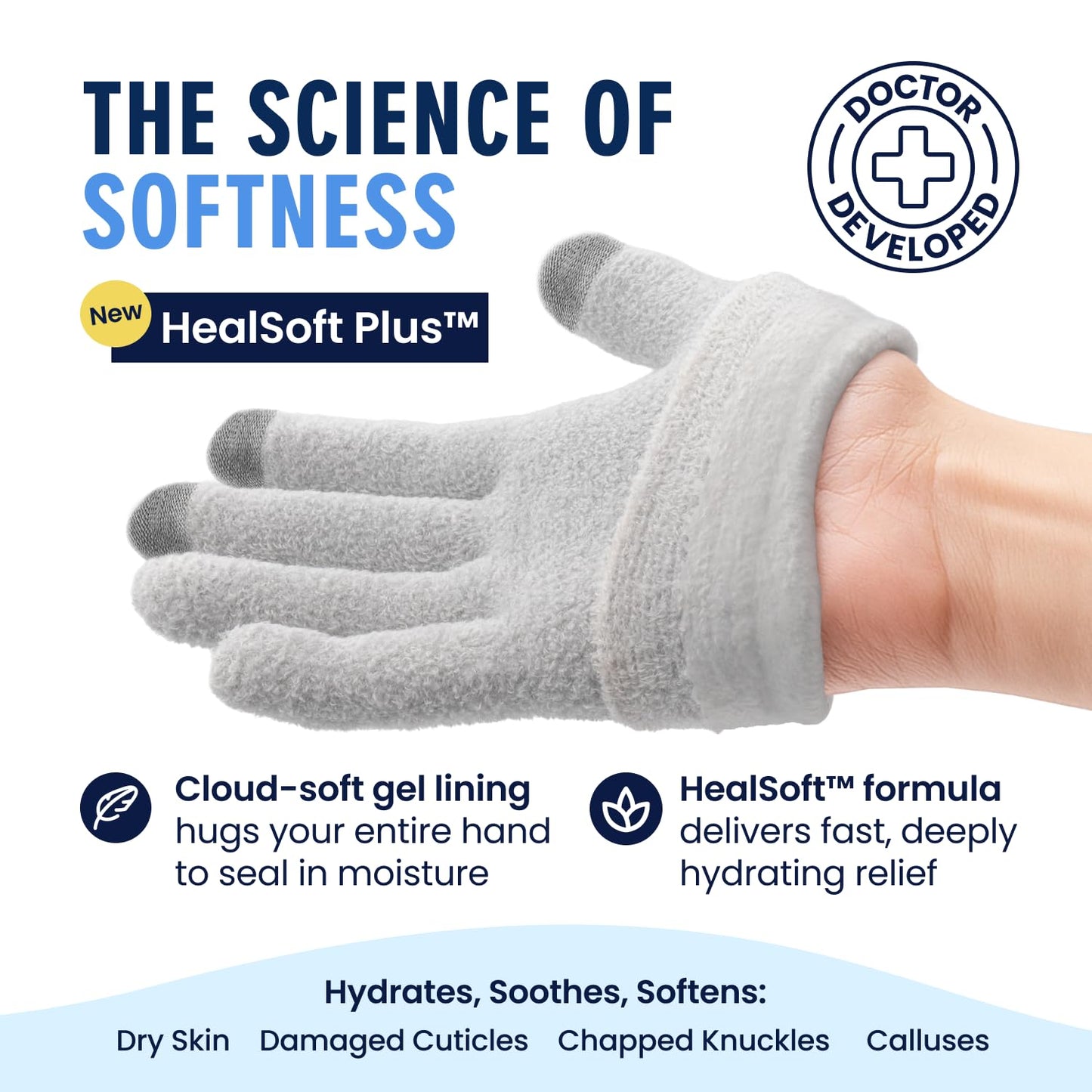 Dr. Frederick's Original Moisturizing Gel Gloves, Mellow Moon, 1 Pair