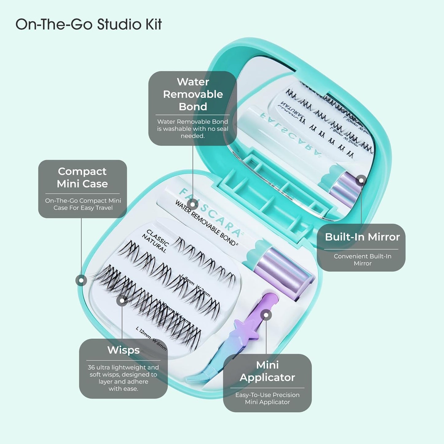 Falscara False Eyelashes - Contact Lens Friendly Lash Clusters | Reusable 8mm-12mm Sizes