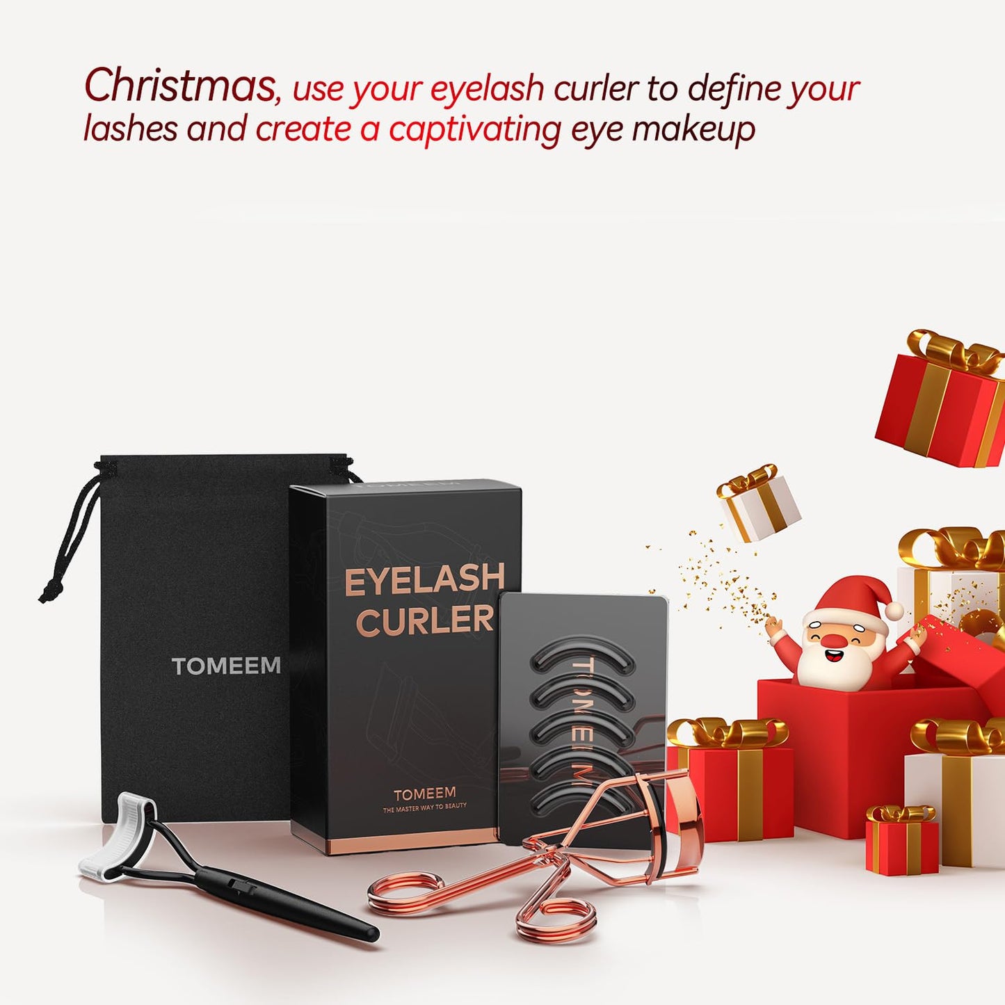 Eyelash Curler Kit - Professional Volumizing Lash Lift Tool with Comb & Refill Pads | Rose Gold