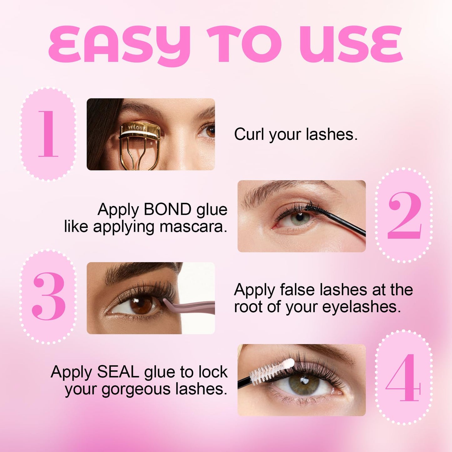 Azenlo 2-Pack Cluster Lash Bond and Seal Glue - Dual-Ended Waterproof Latex-Free Lash Adhesive for Lash Extensions, Strong Hold All-Day Wear & Effortless Application for DIY Lash Clusters