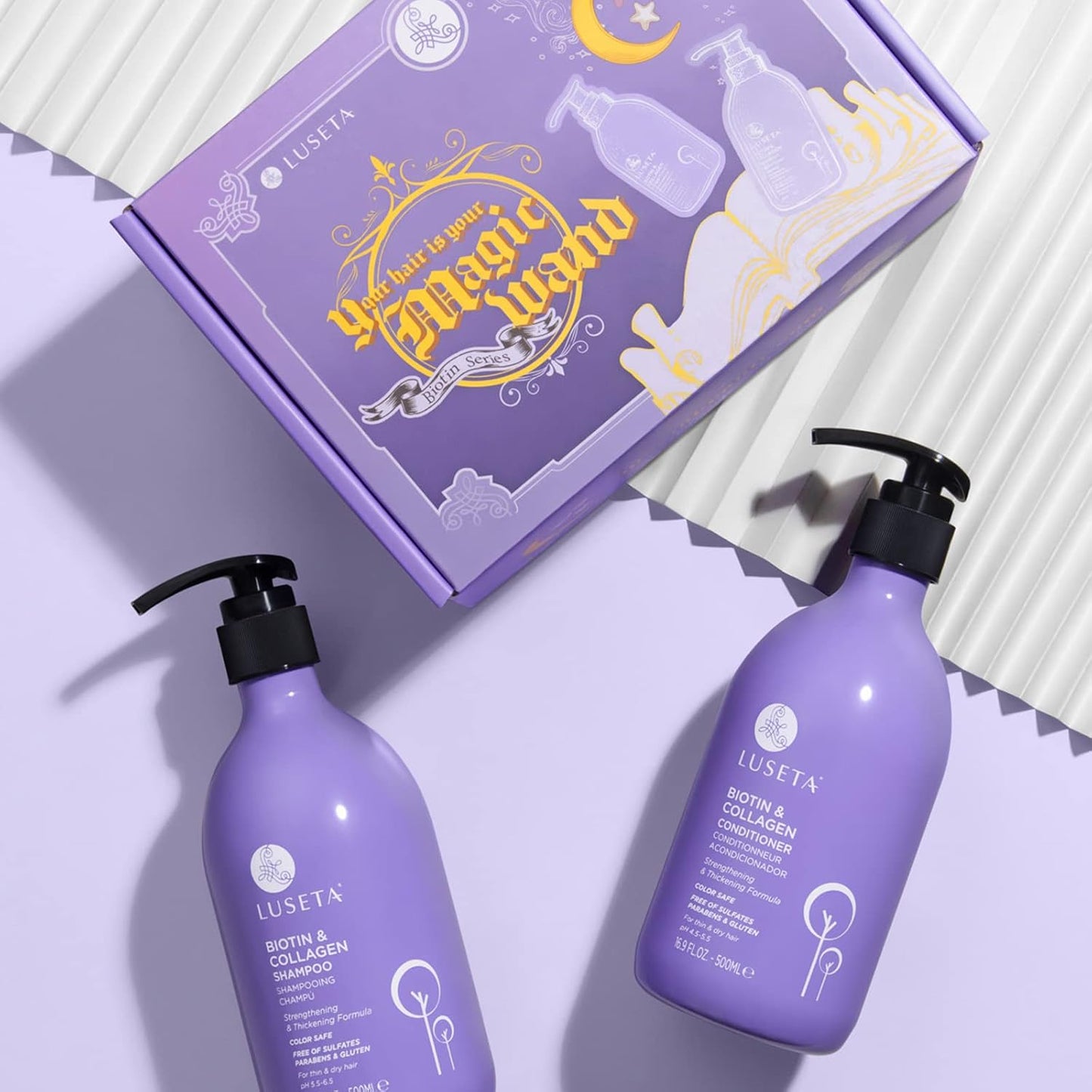Biotin & Collagen Shampoo and Conditioner Set - Thickening Formula for Hair Loss & Growth | Sulfate-Free, 2×16.9oz