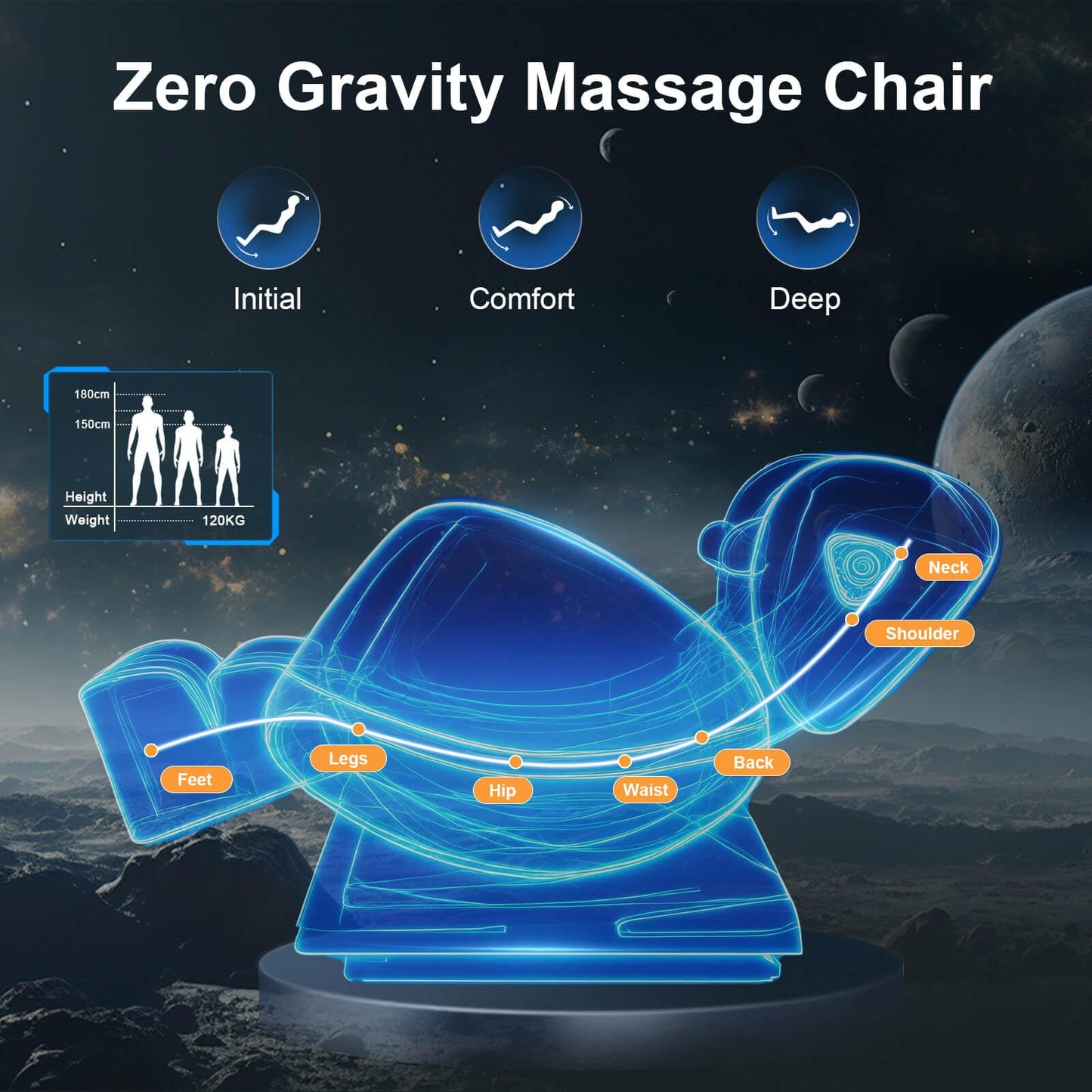 FURNIMAT 2026 Massage Chair Full Body, Zero Gravity Massage Chair with 10 Fix Rollers, Airbags, Heating, Foot Massage, Auto Modes, Bluetooth Speaker, Smart Screen Controller(Light Gray)