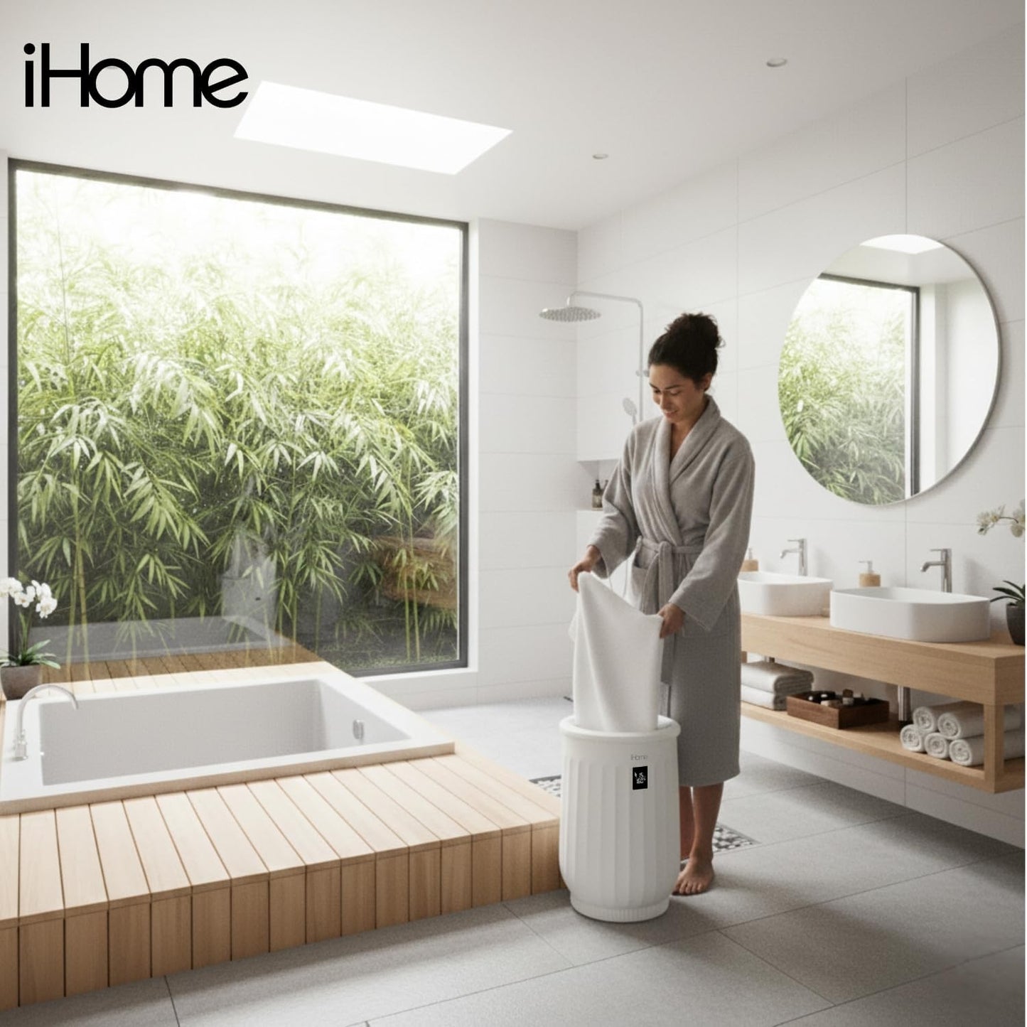 iHome Luxury Towel Warmer - 20L Large Hot Towel Heater with Fragrance Pad Holder | Ideal for Spa, Blankets & Bathroom Use