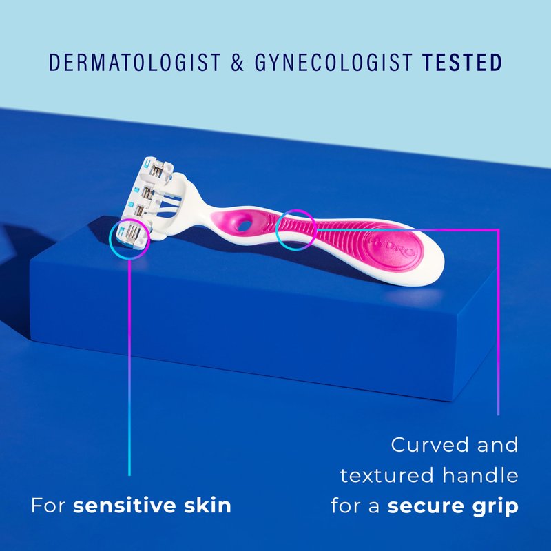 Schick Hydro Silk Ultimate Pubic Skin Protection, Disposable Razors for Women Sensitive Skin | Pubic Hair Razor for Women, Bikini Razor, Womens Razors Bikini Line, 3ct
