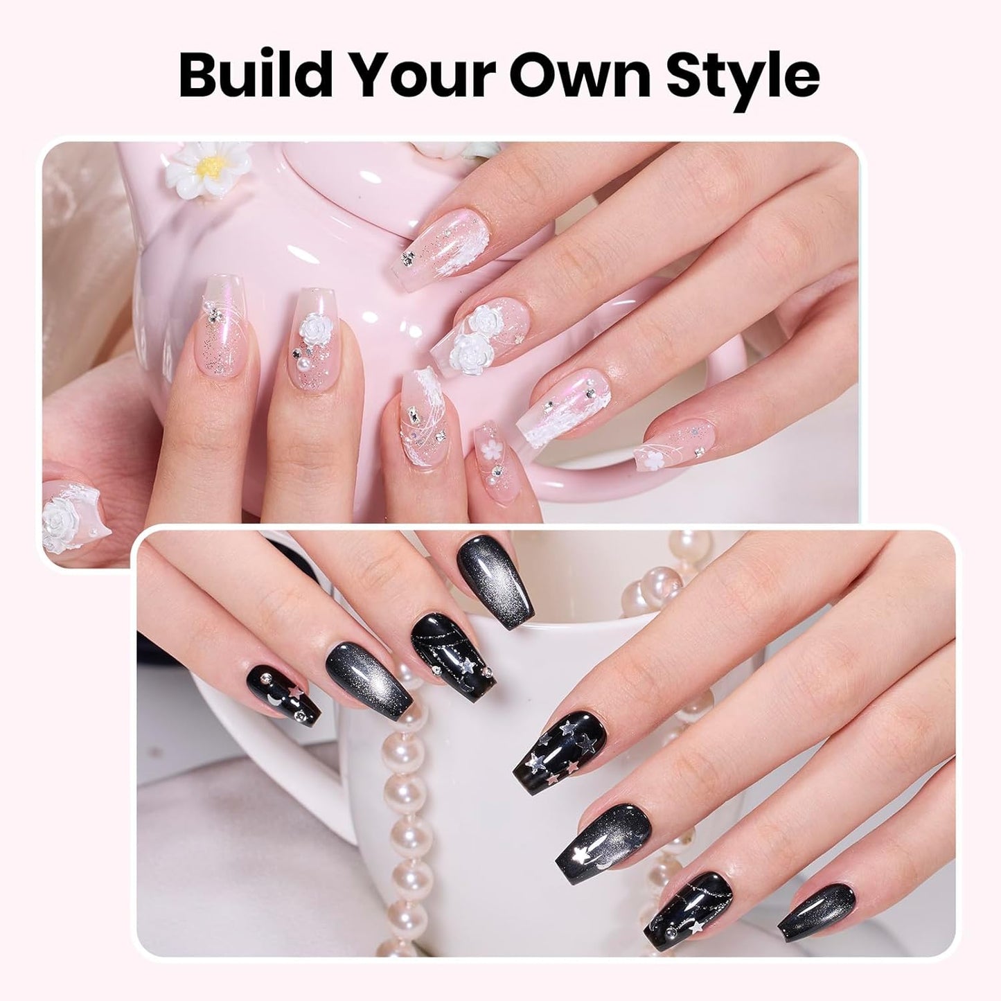 Beetles Nail Art Kit - 510pcs Gel Nail Tips & Brushes Set | Includes Rhinestones, Nail Stand & Cuticle Trimmer for Beginners