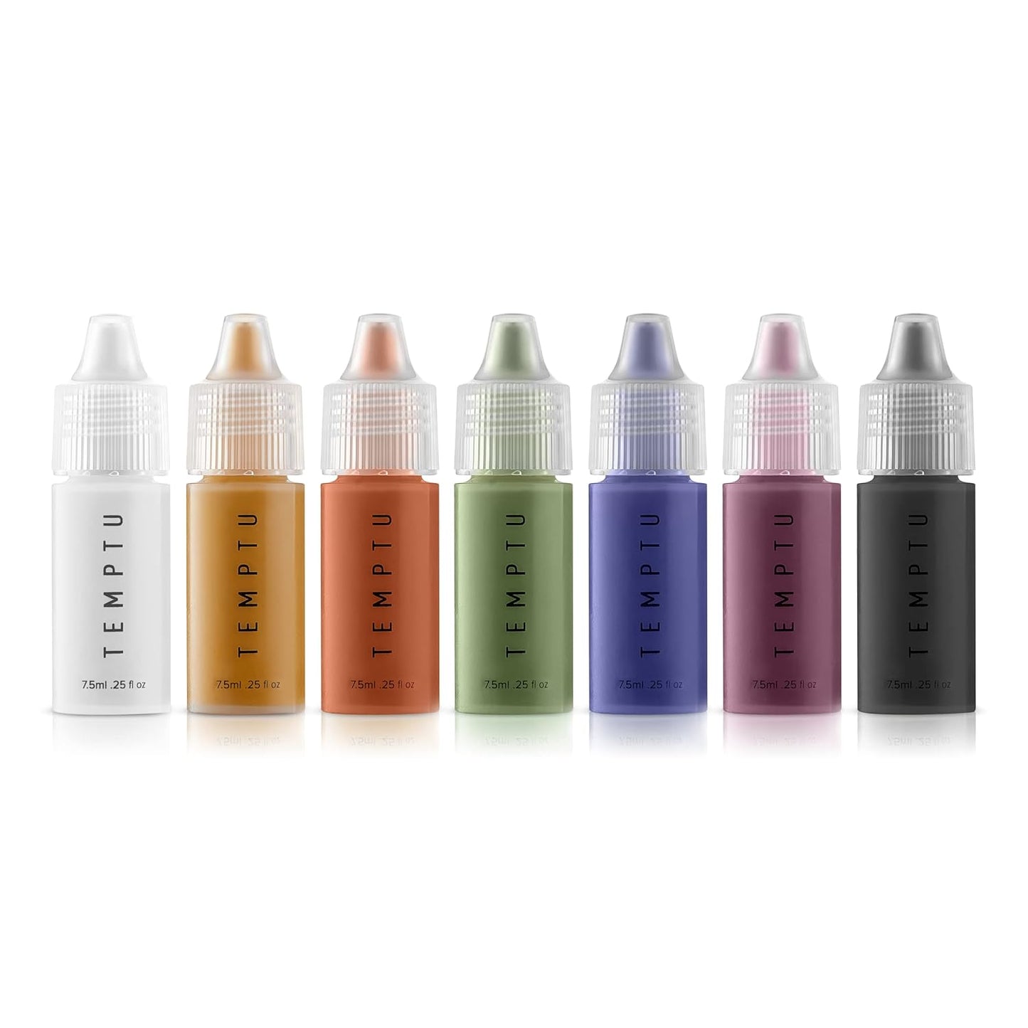 TEMPTU Silicone-Based Shade Adjuster Starter Set - Long-Lasting, Highly-Pigmented Formula for Customizing Foundation Shades | 7 Primary Colors Included