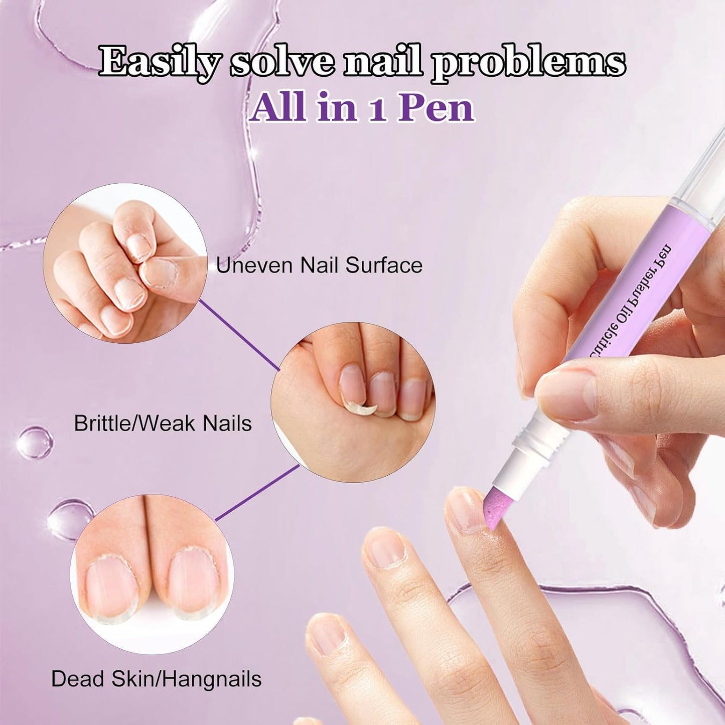 Ceramic Cuticle Pusher Oil Pen - Nourishing Cuticle Remover for Dry & Damaged Nails | 2ml