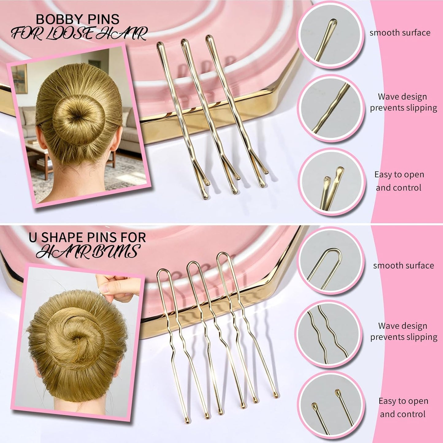 Hair Net Set - 20 Individually Packaged 20-Inch Hair Nets & 40 Hair Pins for Women | Dark Blonde Hair Bun Maker