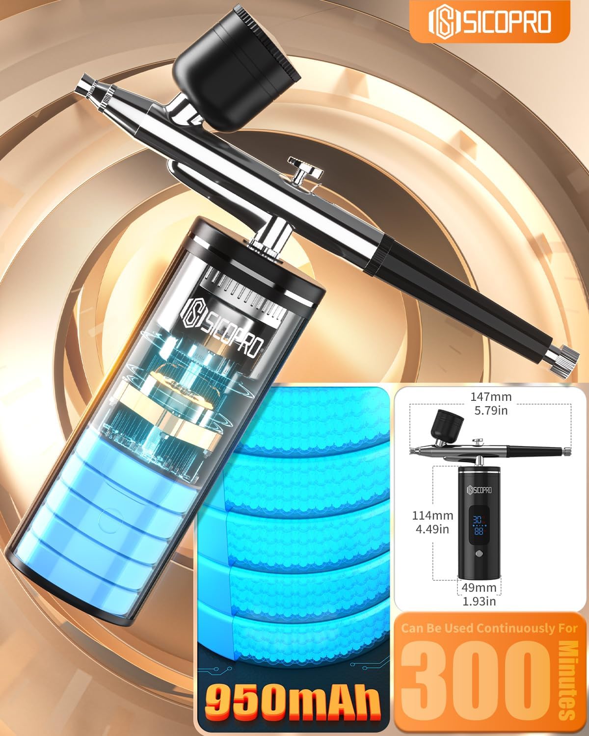 Cordless Airbrush Kit - Versatile Airbrush for Nails, Models, Cakes & More | Includes Air Compressor