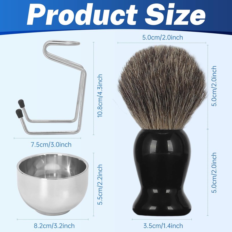 DEBETOOL Shaving Brush Set for Men – Pure Badger Hair Shaving Brush and Bowl, Exfoliating Shaving Cream Brush Gifts for Fathers Day