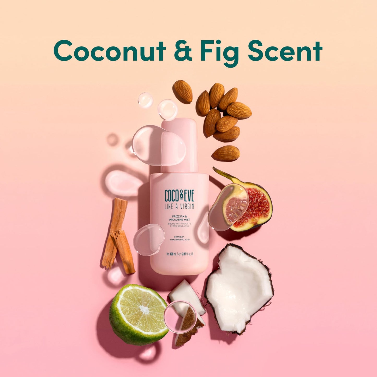 Coco & Eve Like A Virgin Frizz Fix & Pro Shine Mist - 72H Frizz Control & Instant Shine | Lightweight Heat Protectant | Moisturizing, Detangling Spray | For Damaged Hair & All Hair Types (5.07 fl oz)