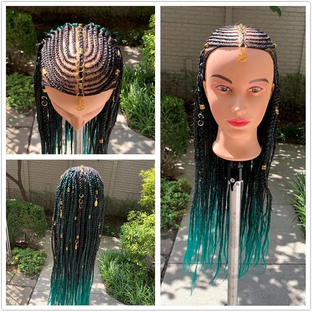 Hairingrid Mannequin Head - 26"-28" Hair Styling Training Doll with Synthetic Fiber Hair | Includes Free Clamp Holder (Black)