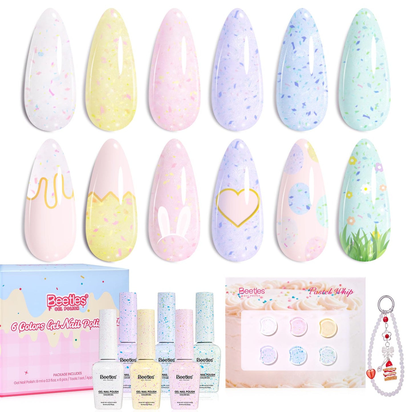 beetles Gel Polish Set, Pastel Whip 6 Colors Taste of Spring Macaron