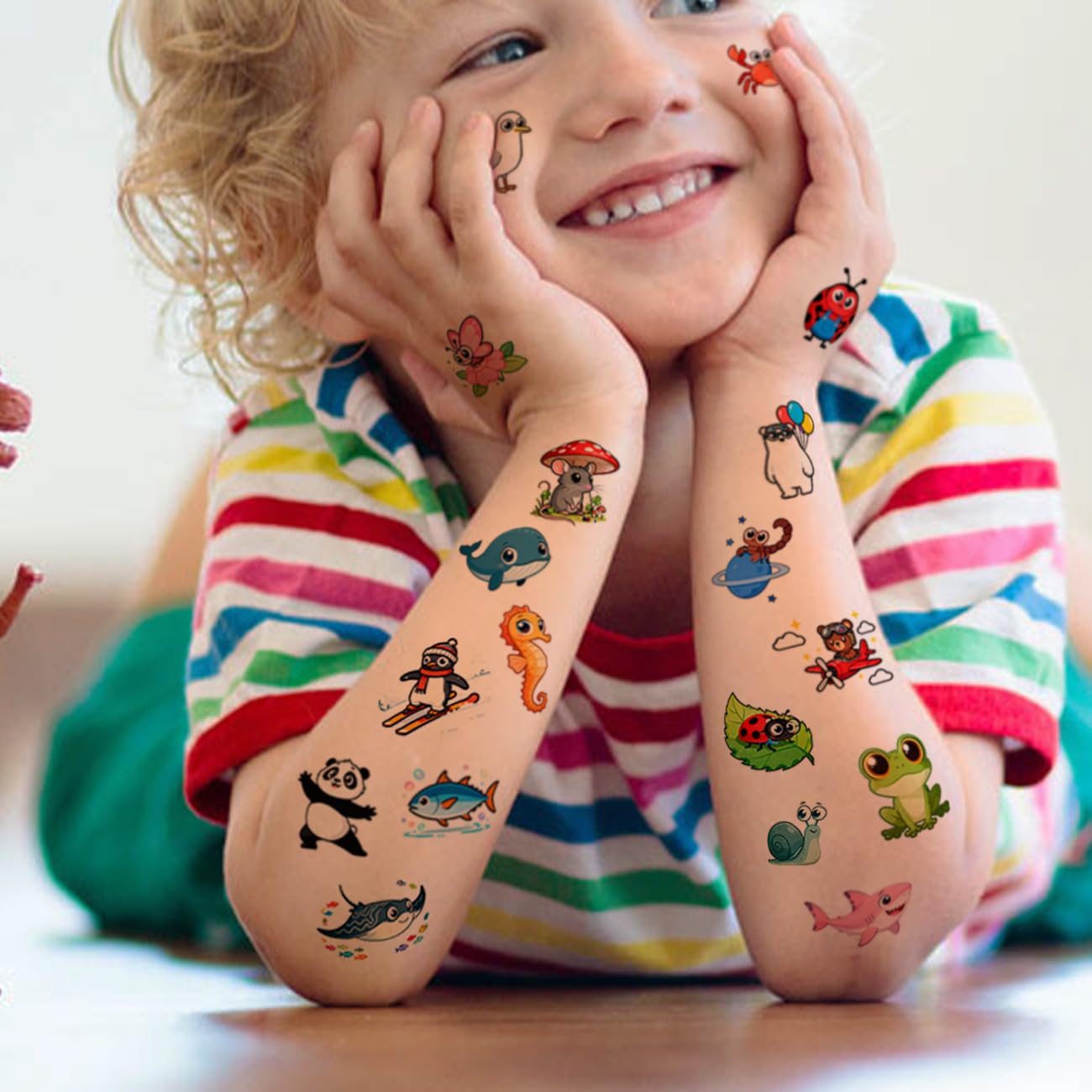 CHARLENT Animals Temporary Tattoos for Kids - 36 Sheets Cute Animals Tattoo Stickers for Boys Girls Birthday Party Supplies,Goodie Bag Stuffers & Decoration