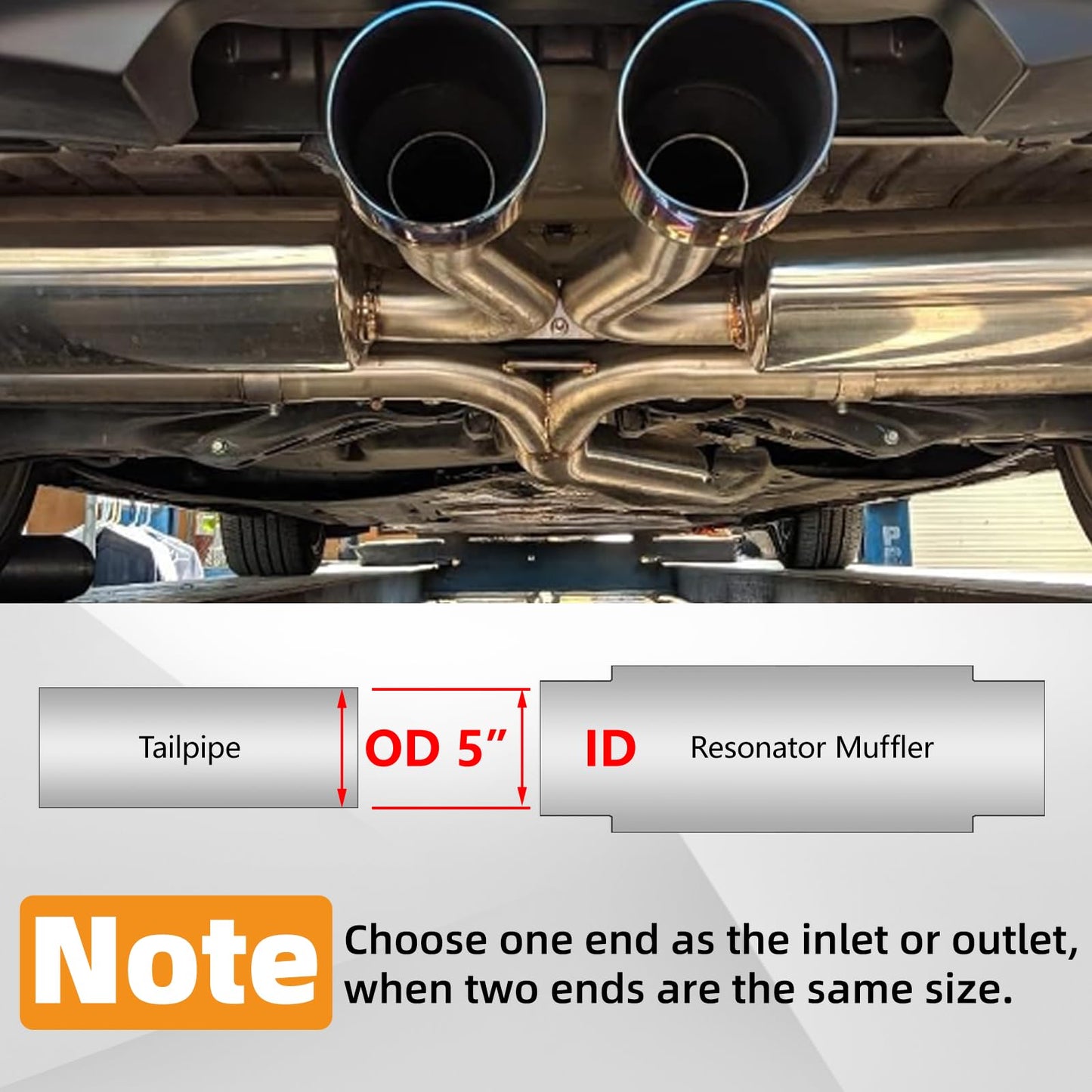 A-KARCK 4" Inlet Exhaust Resonator, 4" Inlet 4" Outlet 30" Overall Length Muffler Universal Resonator Stainless Steel Straight Through Design Exhaust Tip for Cars, 2 Pack