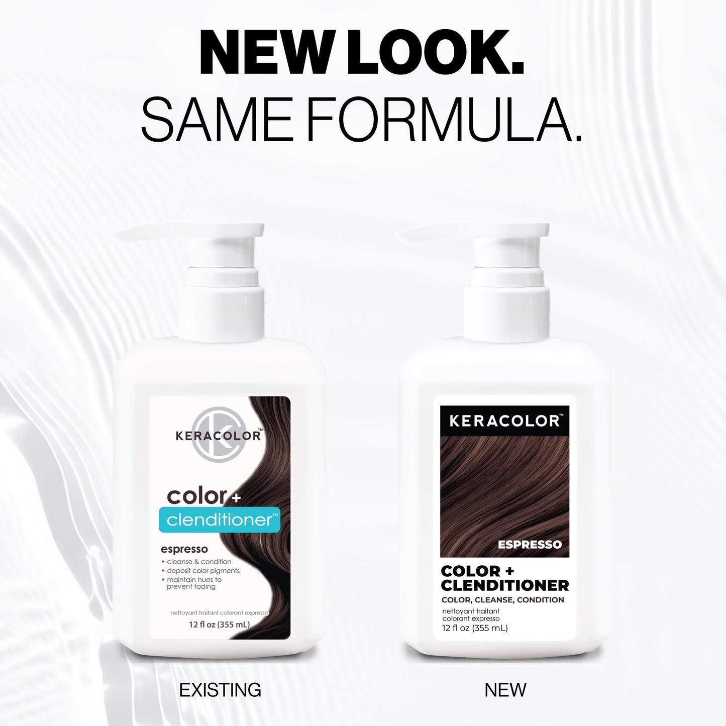 Keracolor Color + Clenditioner 3-in-1 Color-Depositing Conditioner, Gently Cleanses & Conditions, Semi-Permanent Espresso Hair Color, 12 Fl Oz