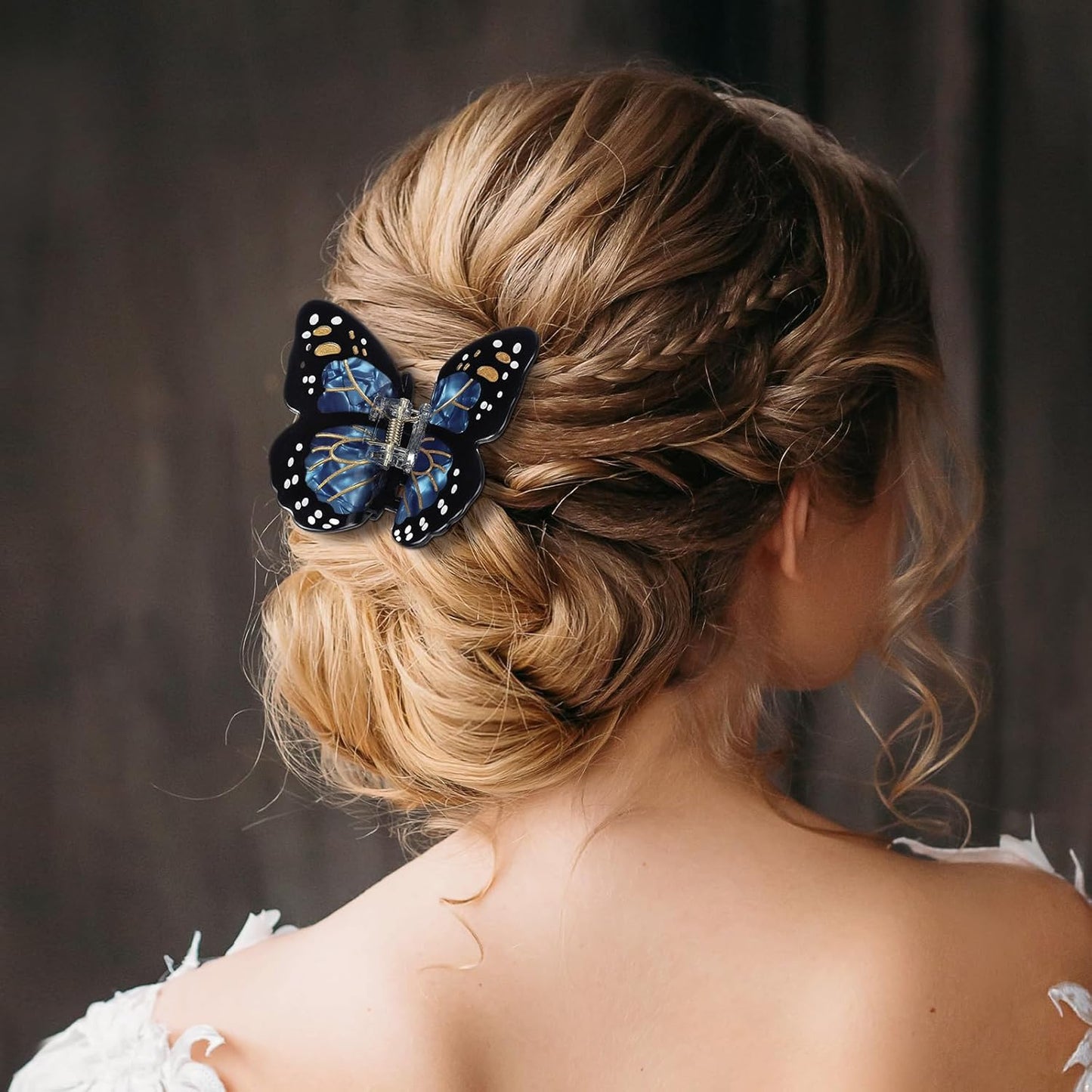 Monarch Butterfly Hair Clips - 3D Nonslip Claw Clips for Women | 3 Colors: Orange, Purple, Blue