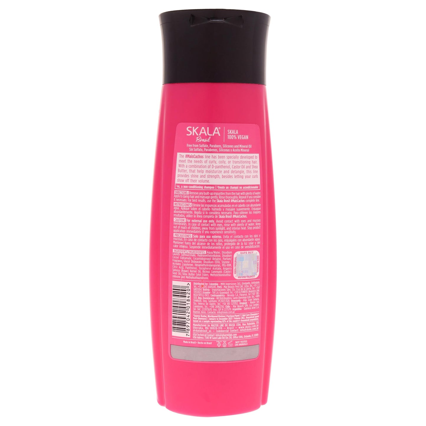 SKALA Expert Shampoo #MaisCachos 10.99 fl oz – Sulfate-Free Cleanser for Curly, Coily & Transitioning Hair – Hydrating & Strengthening with Shea Butter, Castor Oil