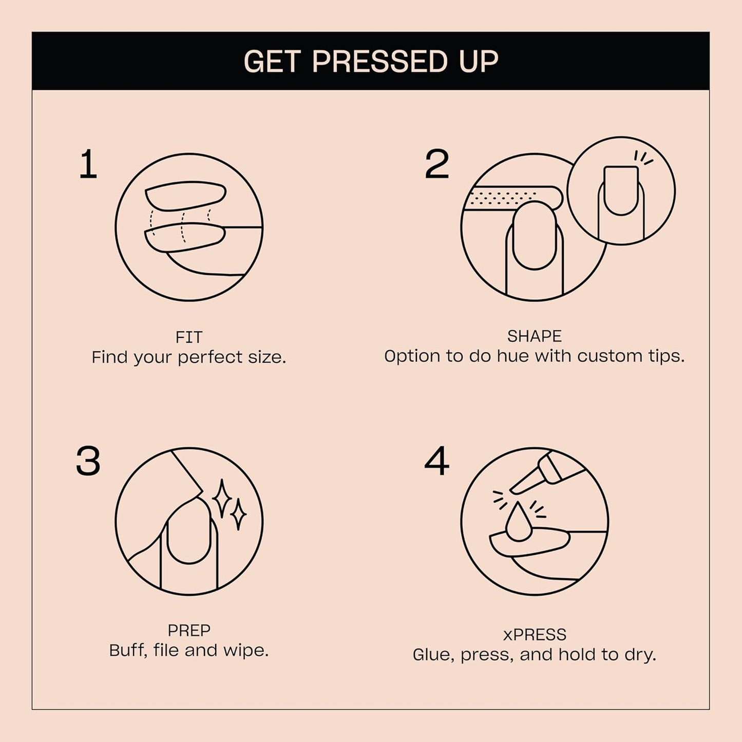 OPI On Point Press On Nails - Short Round & Squoval Nail Art | 30 Count, Long Lasting & Reusable