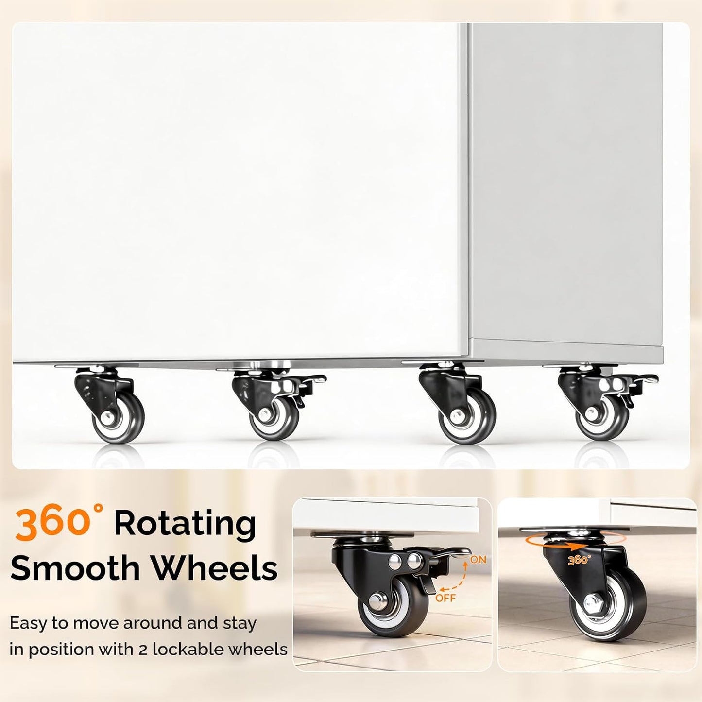 Salon Cart with Wheels - 3-Tier Rolling Hair Styling Station with Drawers & Adjustable Shelf | Mobile Organizer for Salon & Spa - White
