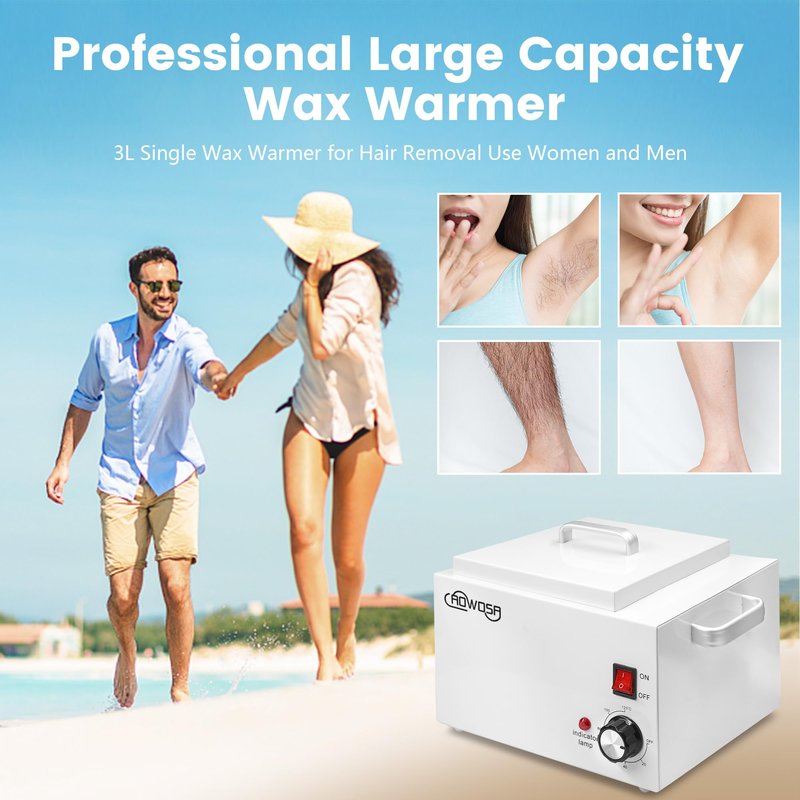 Single Wax Warmer Professional 3L Electric Wax Heater Machine Hold 5.5 Lbs for Hair Removal, Large Waxing Pot Paraffin Facial Skin Body SPA Salon Equipment with 100 Sticks