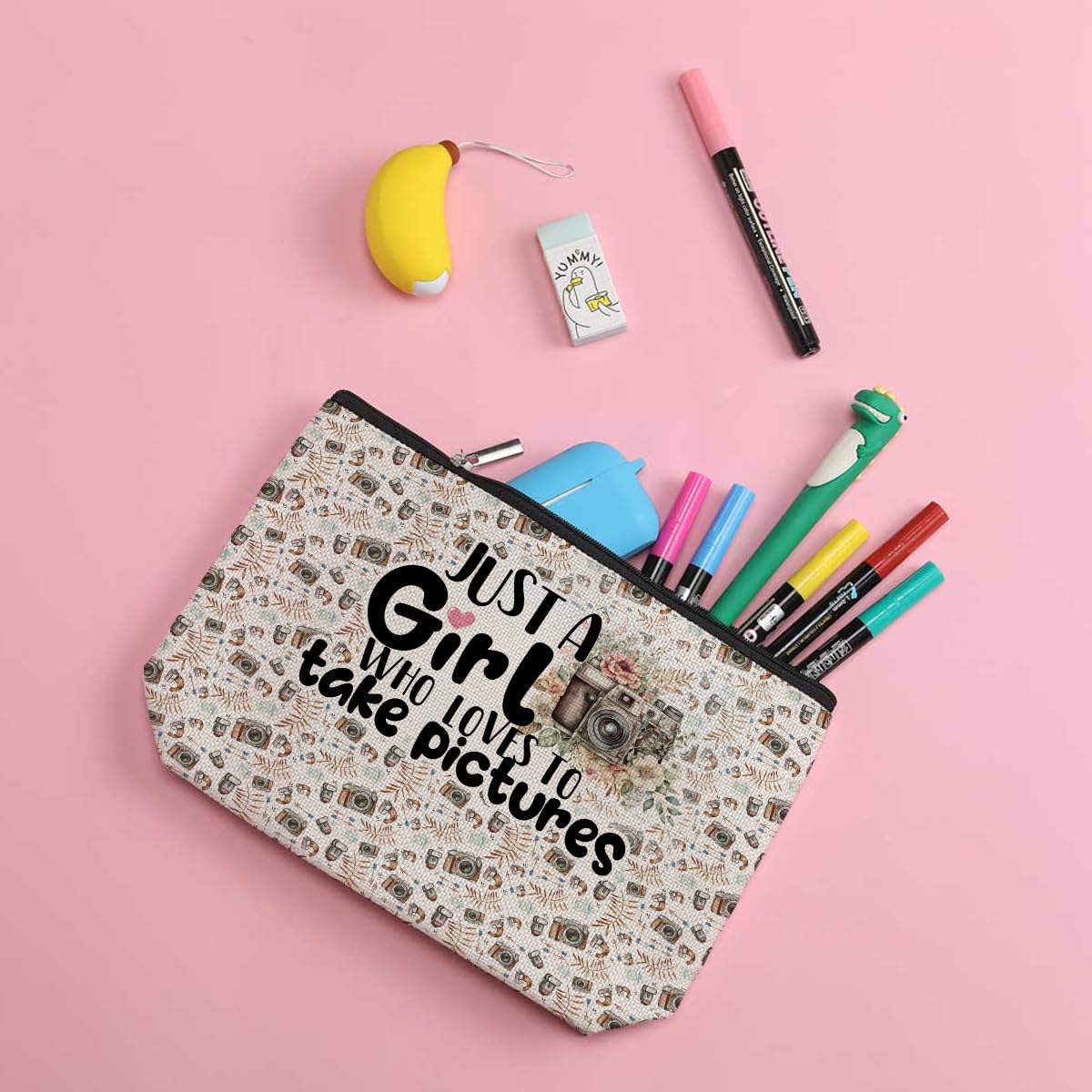 Gifts for Photographers Women Makeup Bag Graduation Mothers Day Birthday Photography Gifts for Women Female Teen girls Photography Videographer Camera Lovers Sister Daughter Best Friend Cosmetic Bag