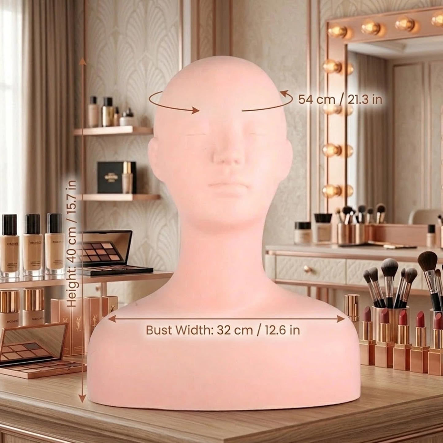 Lwuey Esthetics Mannequin Head with Shoulders, Silicone PVC