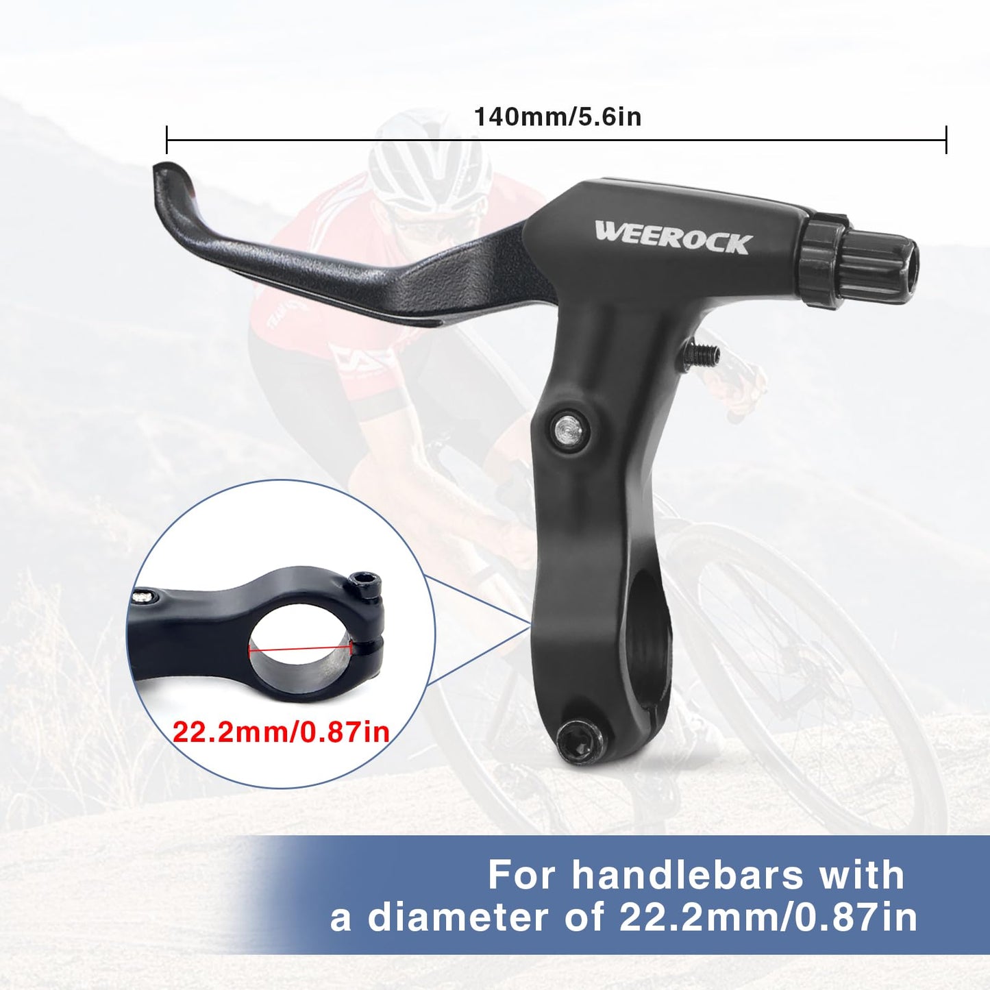 WEEROCK Front Bike Calip Brake, Front C Brake, Rim Brake with Left Aluminium Alloy Brake Lever, Bike Cable for Kids Bike, Child Bike, Student Bicycle, BMX，Beach Bike, Commuter Bike, Black