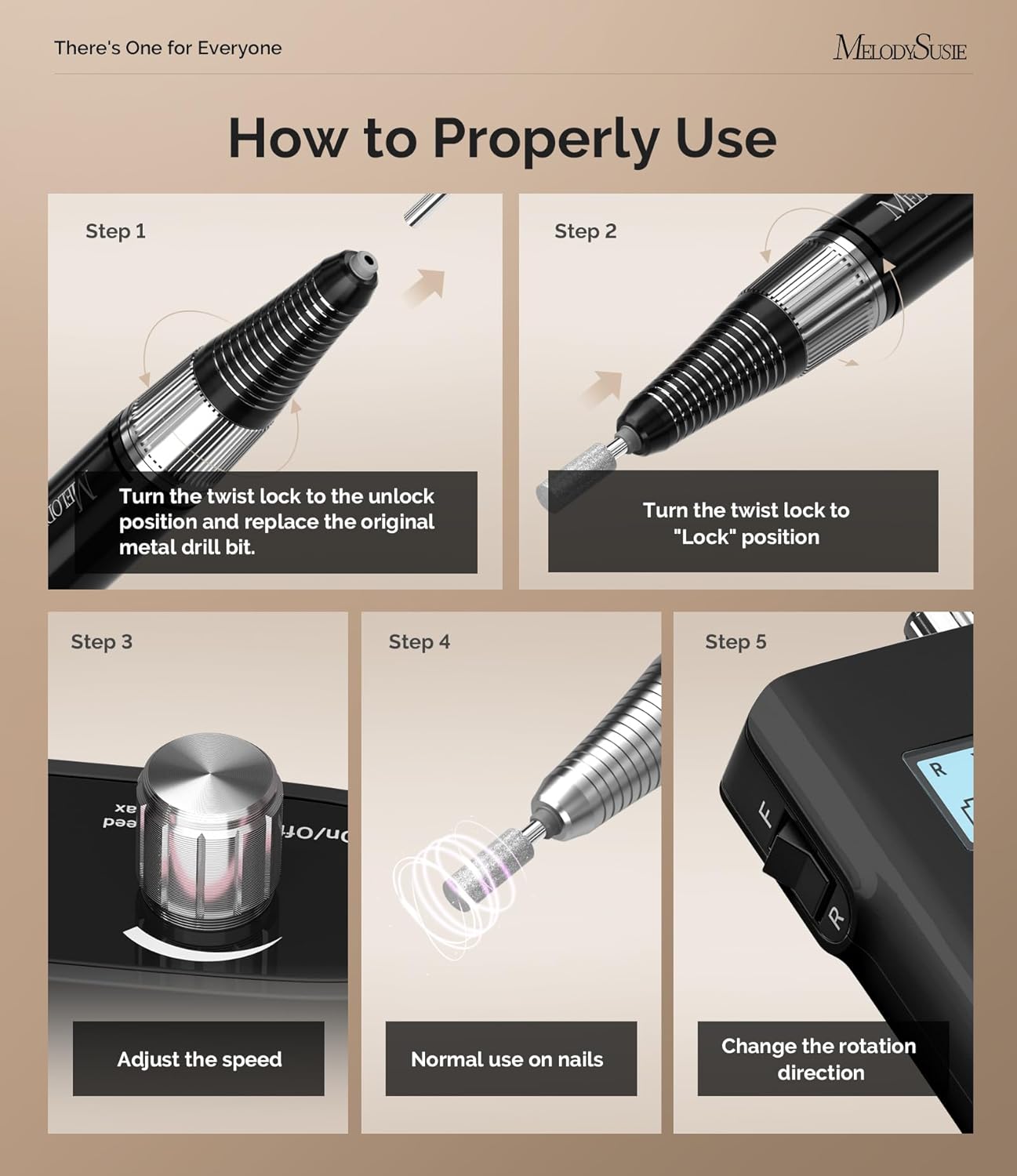 Clip-On Rechargeable Nail Drill - 30,000 RPM E-File with LCD Display for Manicure & Gel Removal | Ideal for Nail Art Training & Home Use