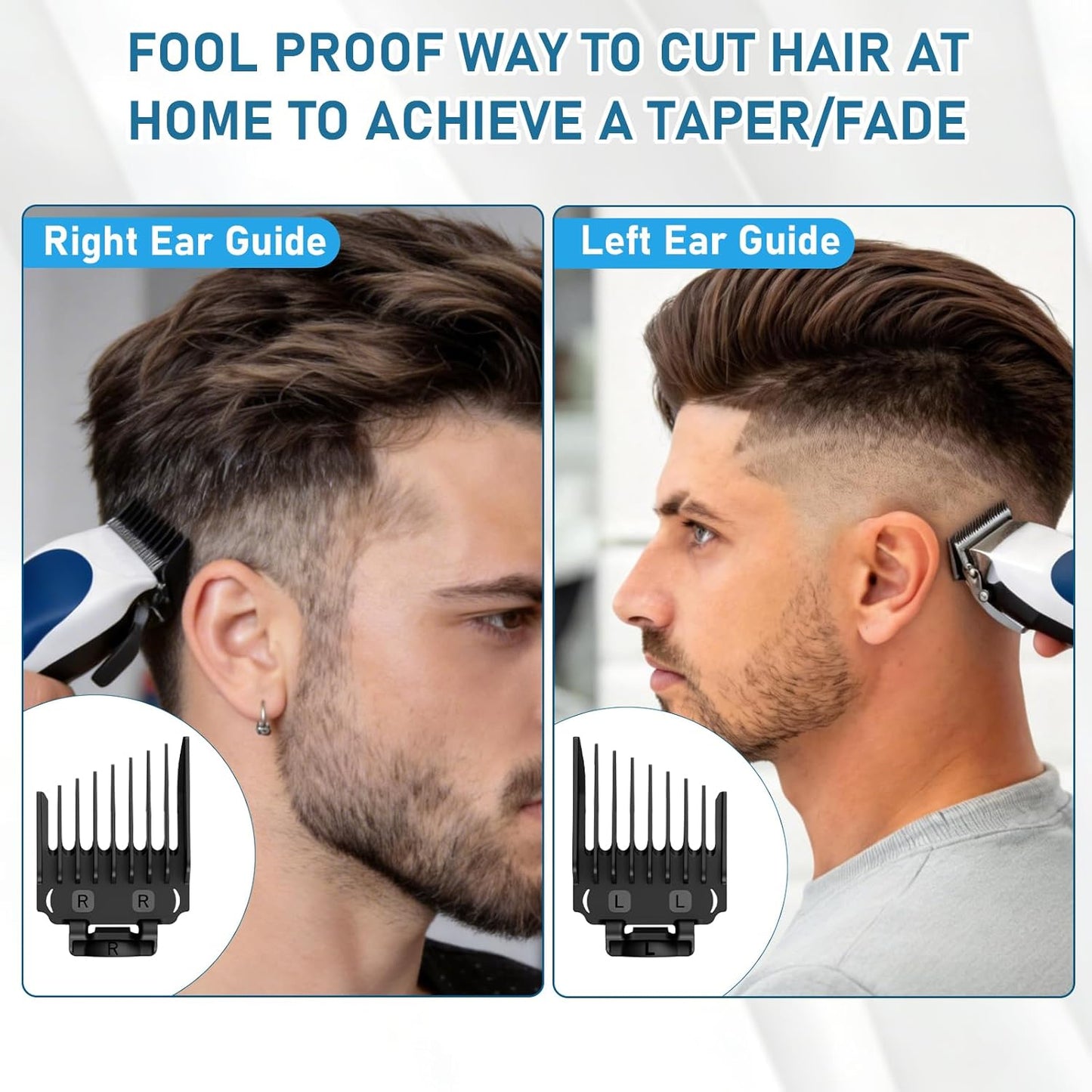 Wahl Clipper Guards Set - 12 Pack Replacement Guide Combs | 1/16" to 1" Taper Attachments, Black