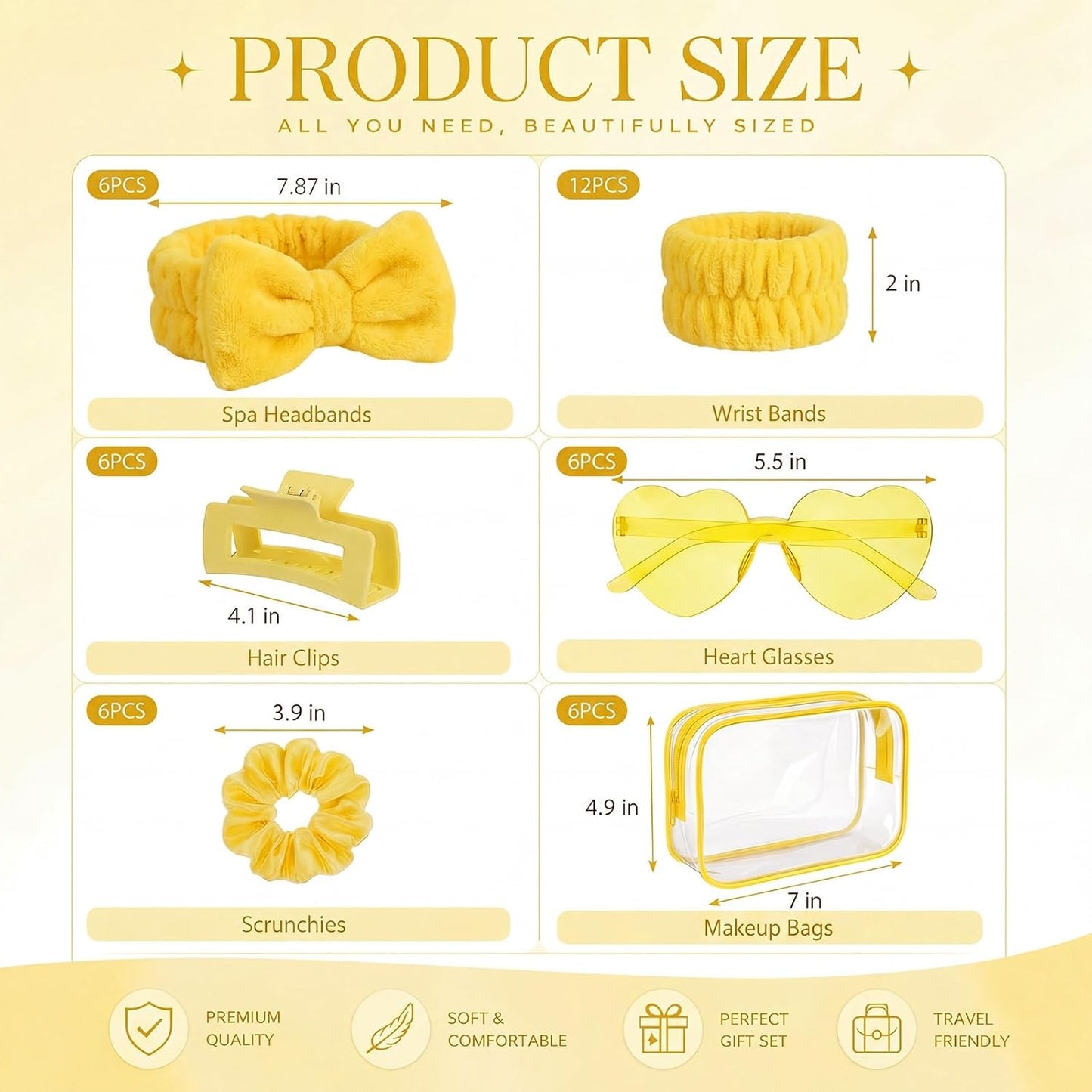 Spa Sleepover Party Favors Set - 42 Pcs Gift Bundle with Headbands, Sunglasses & Makeup Bag | Macarons