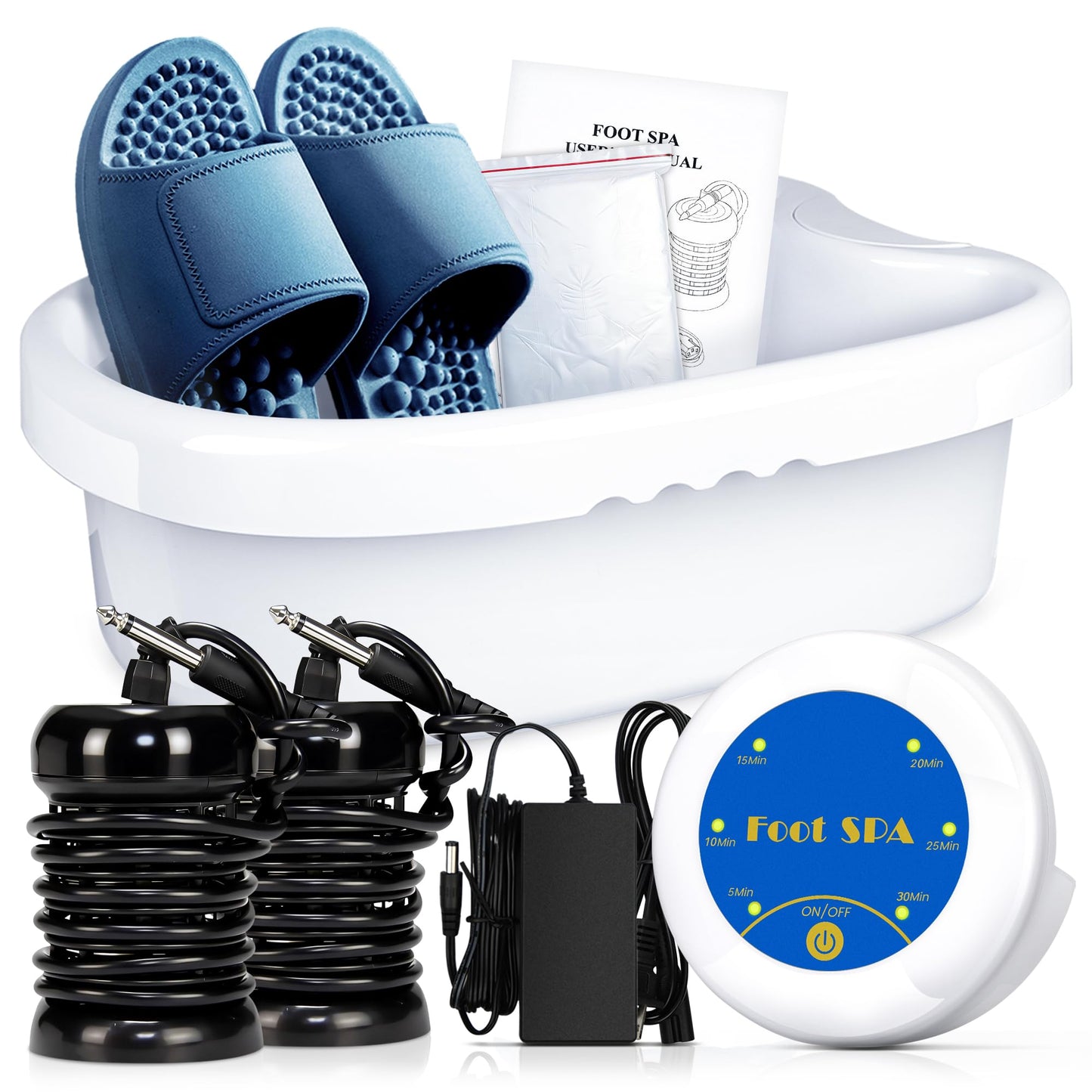 LeCuag Ionic Foot Bath Detox Machine, Foot Spa Bath for Home Use, Ion Cleanse Machine to Remove Toxins with Massage Slippers, 2 Super Arrays