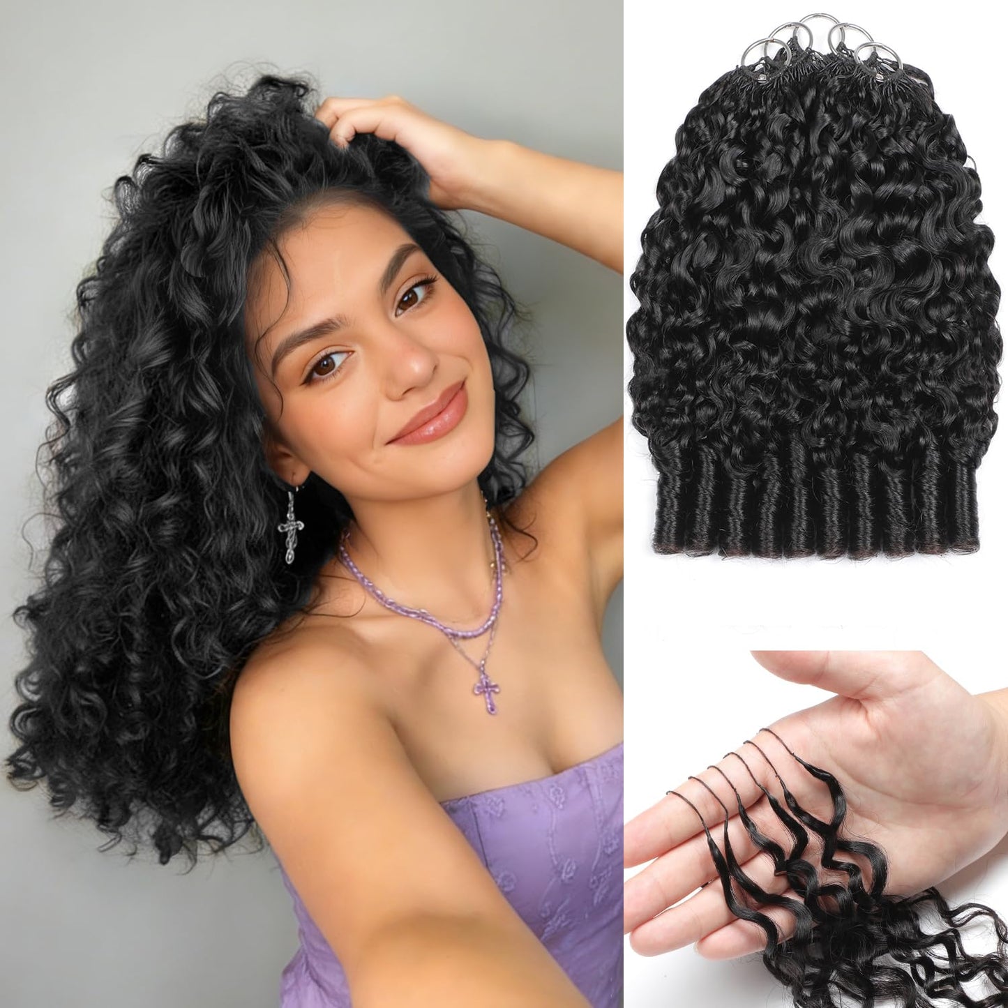 Burmese Curly Crochet Hair - Miracle Knots for Black Women | 18 Inch, 125g, 100 Strands