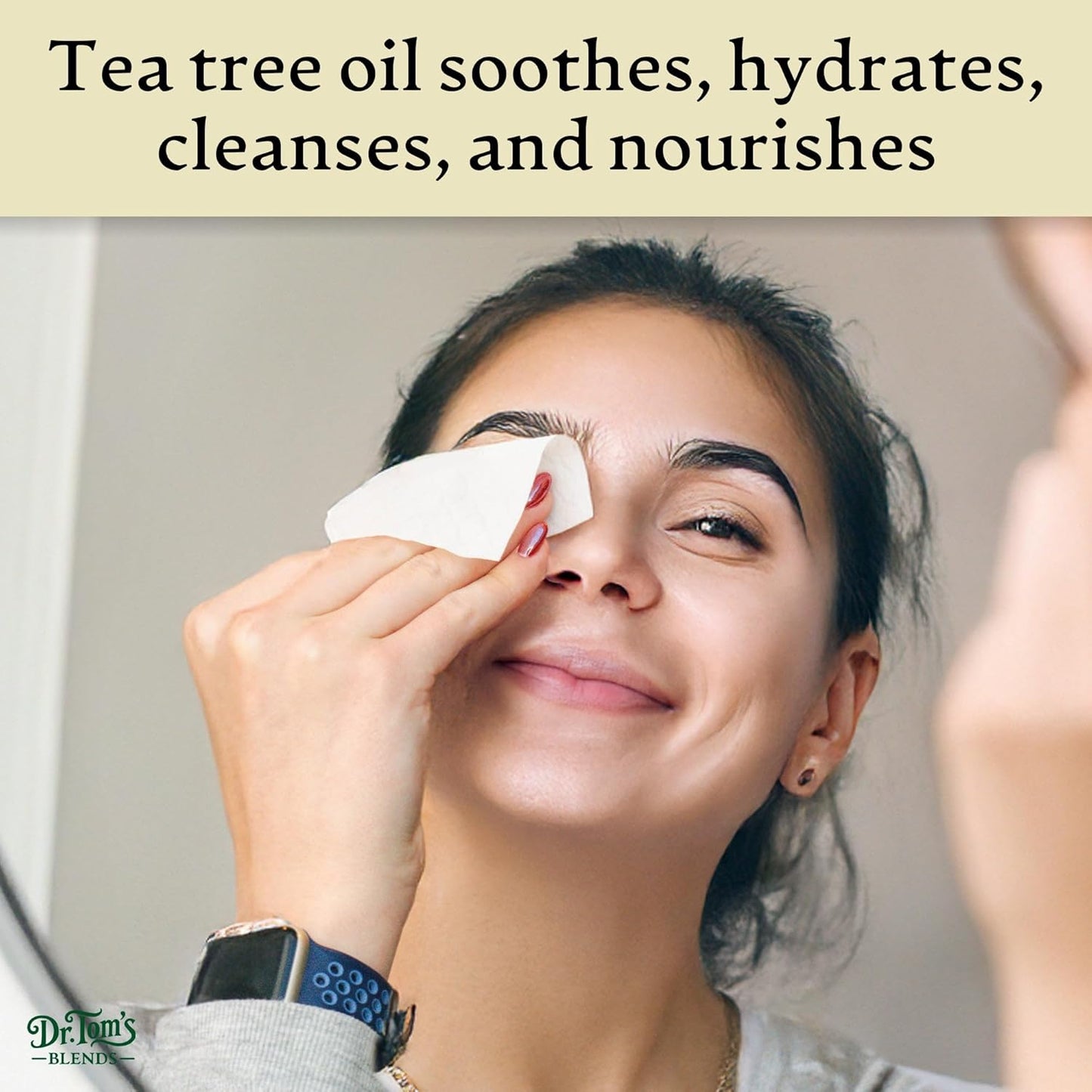 Dr. Tom's Tea Tree Oil Eyelid & Lash Wipes - 30 Individually Wrapped Makeup Remover Wipes for Dry, Itchy Eyes