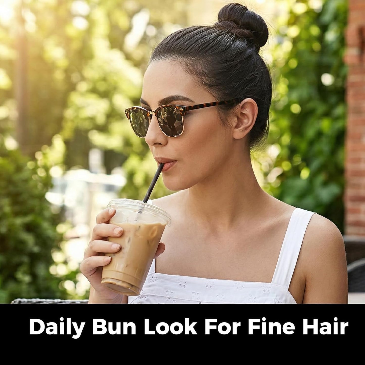 Small Hair Donut Bun Maker - 6pcs Chignon Ring for Thin Hair | Includes 5 Hair Ties & 20 U Pins (Brown)