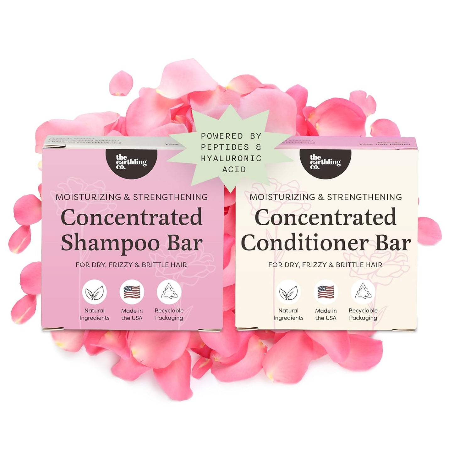Volumizing Shampoo & Conditioner Bar Set - Thickening & Strengthening | Sulfate-Free, Paraben-Free, Vanilla Coconut