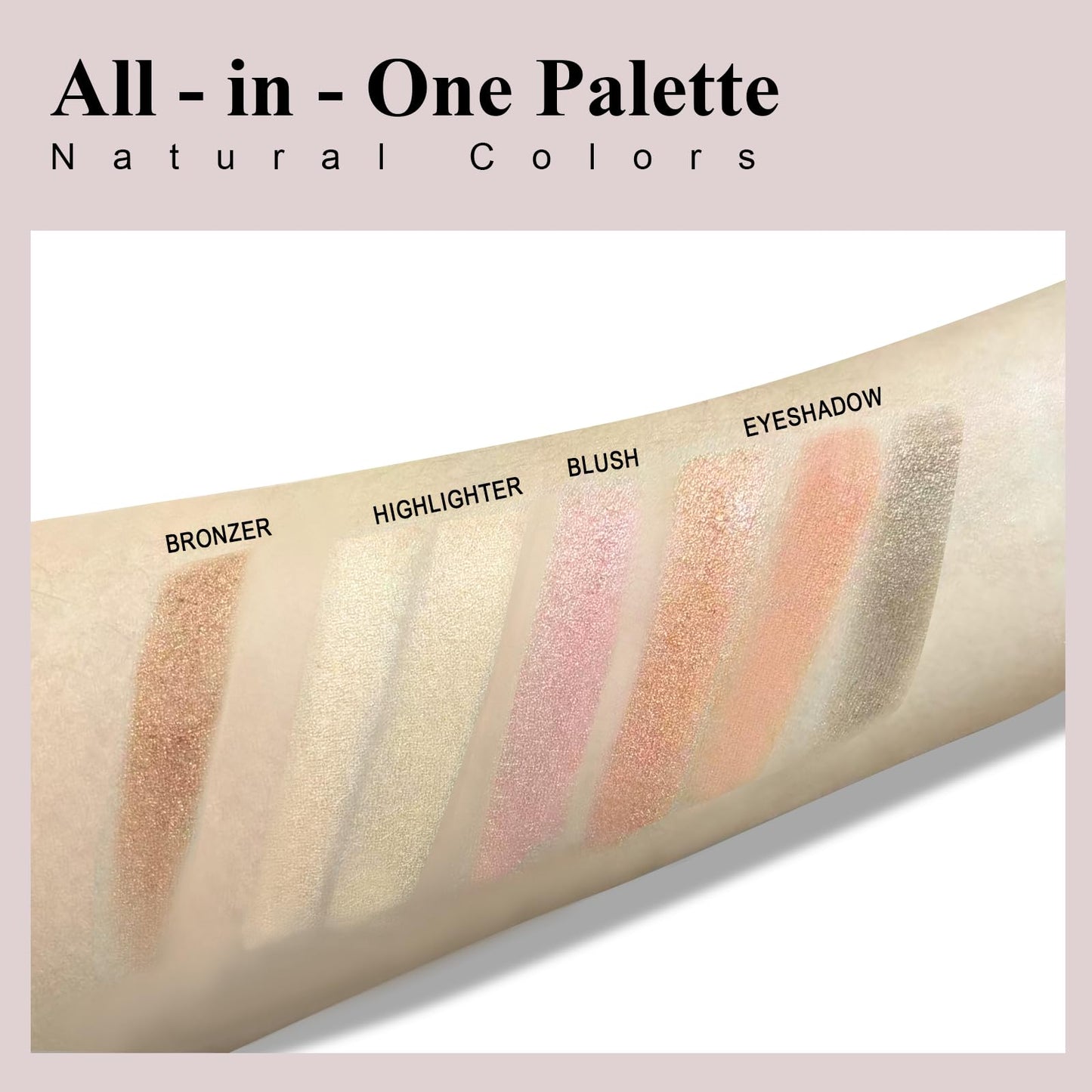 FREEORR Best Baked Makeup Palette with Bronzer, Highlighter, Blush and Eyeshadow, Smooth Velvet Highly Pigmented, Long Lasting Travel Compact, 7 Colors All in One Makeup Palette Gift Kit for Women