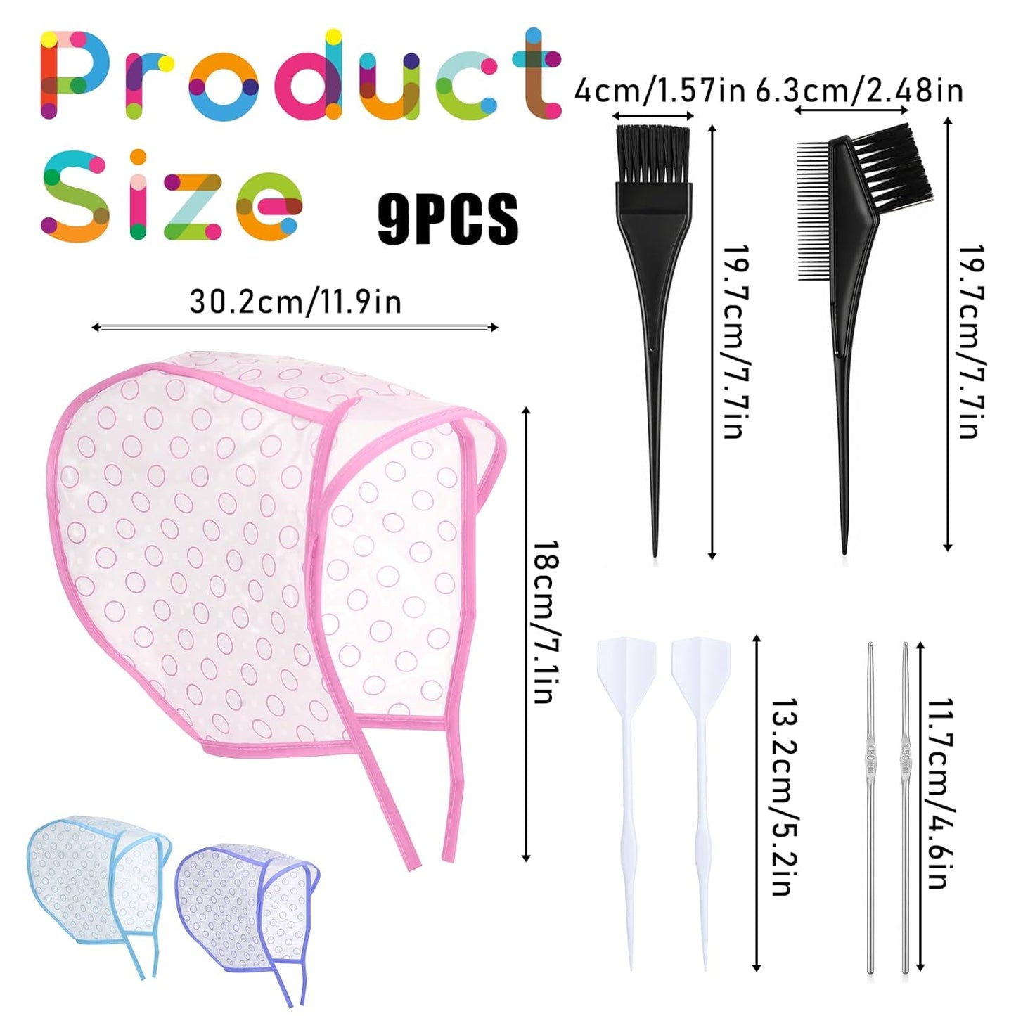 Highlighting Cap - Hair Bleach and Frosting Dye Kit for Salon Quality Hair Coloring | Includes Hook Tools