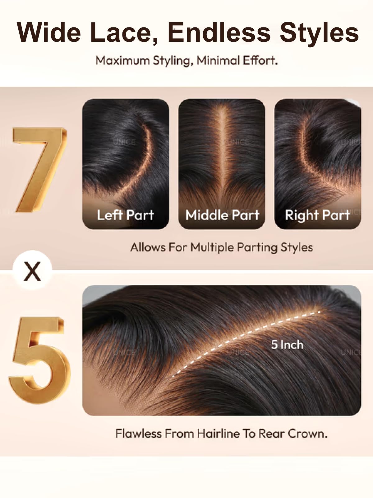 UNICE 7X5 Lace Part Bob Wig Human Hair Bye Bye Slip Glueless Wig with Silicone Strips & Drawstring Yaki Straight Layered Cut with Face Framing Layers 180% Density Bleached Knots Pre Plucked 10inch