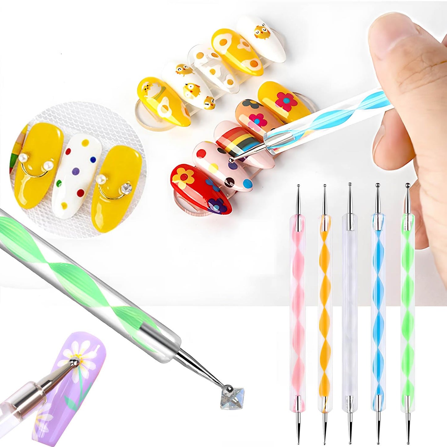Silicone Nail Stamper Set - 7 Pcs DIY French Tip Tool for Home Manicure | Perfect for Beginners