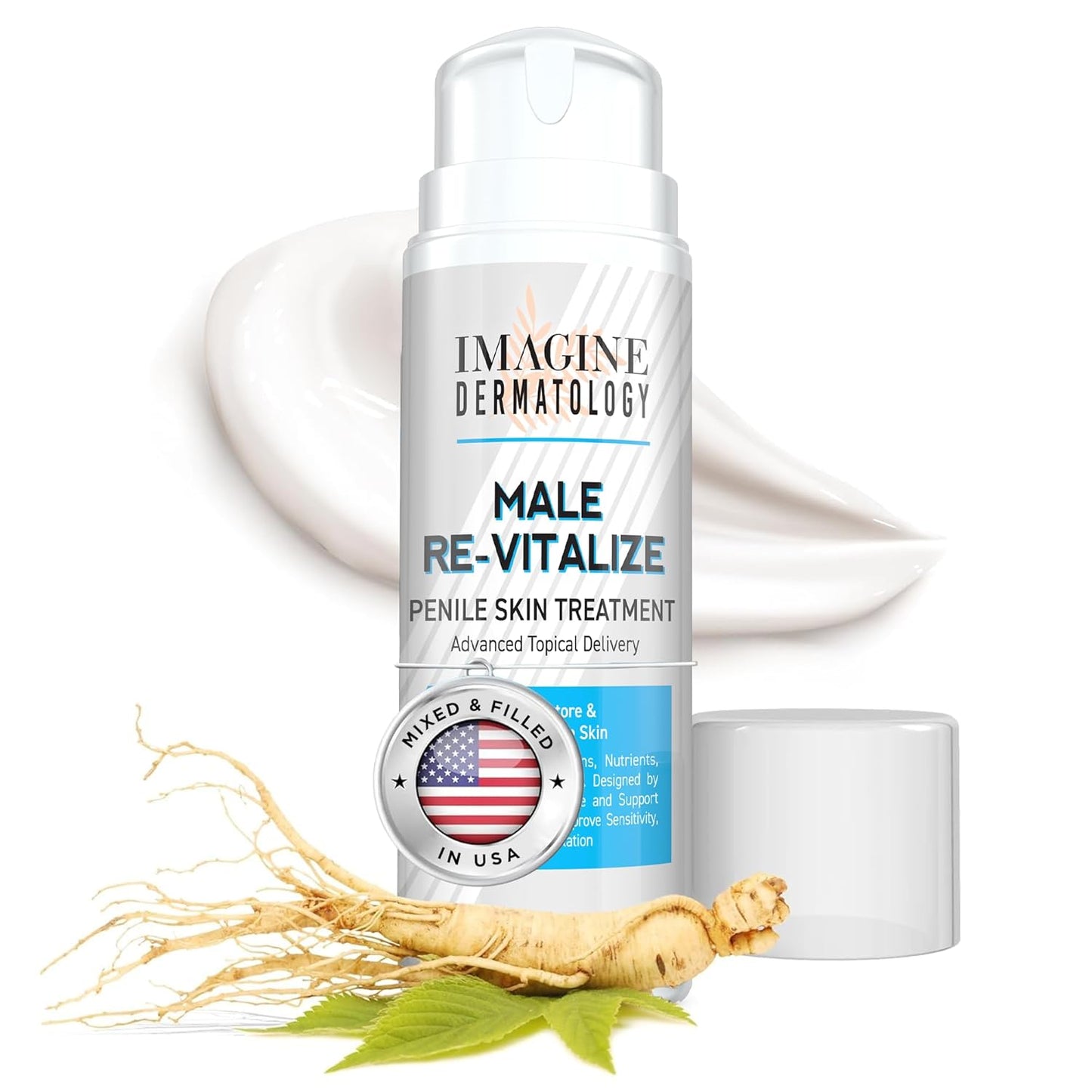 Male Re-Vitalize Penile Health Relief Cream - Soothe & Protect Irritated Skin | TSA Compliant 3.3 fl oz